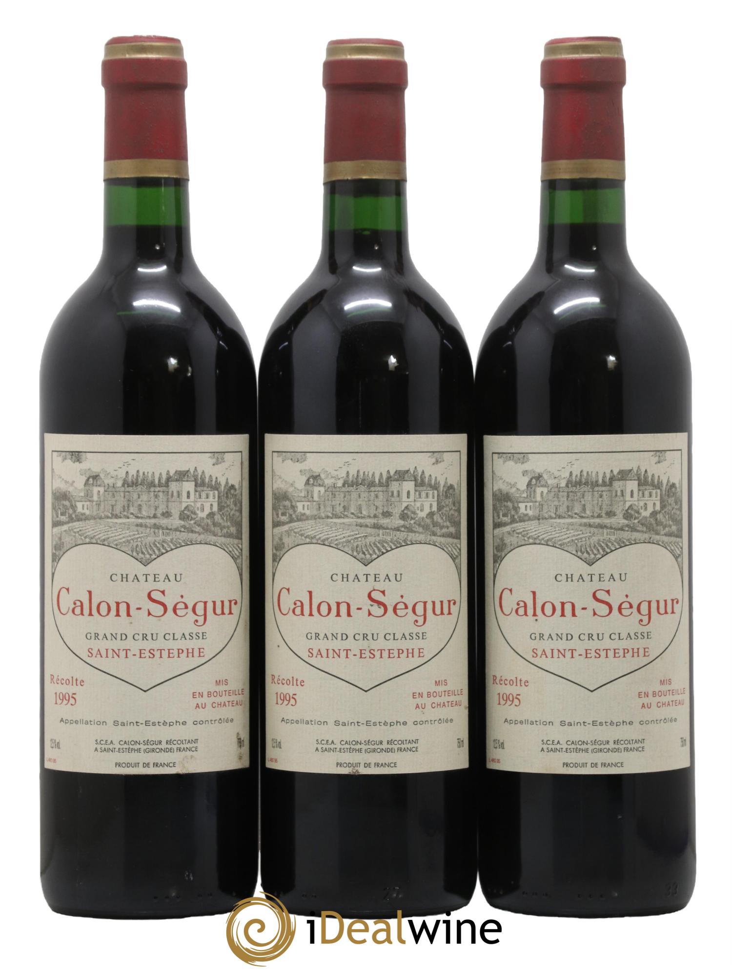 Château Calon Ségur 3ème Grand Cru Classé 1995 - Lotto di 3 bottiglie - 0