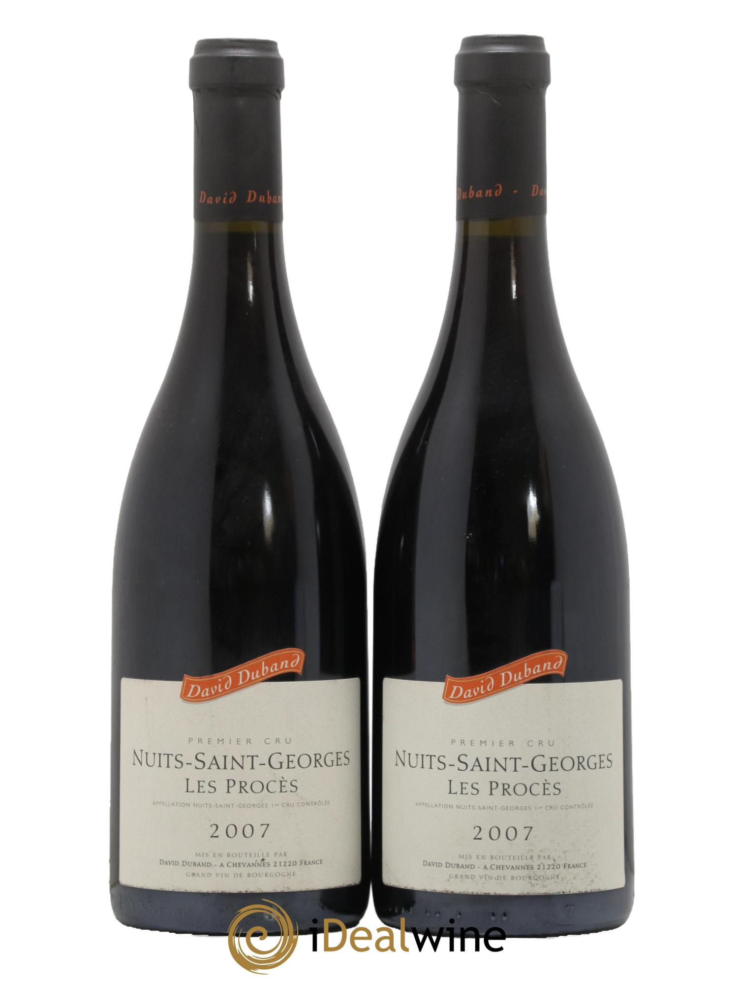 Nuits Saint-Georges 1er Cru Les Procès David Duband (Domaine) 2007 - Lot de 2 bouteilles - 0