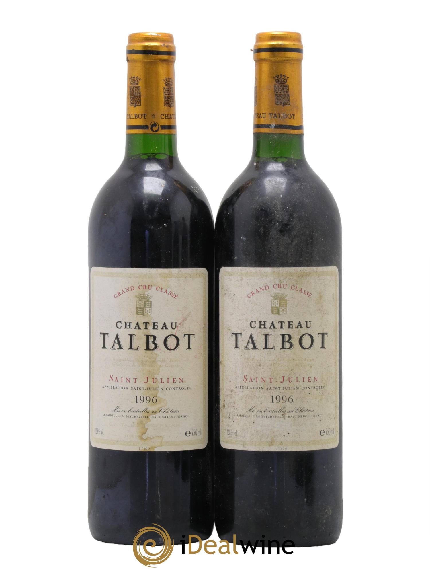 Château Talbot 4ème Grand Cru Classé 1996 - Posten von 2 Flaschen - 0