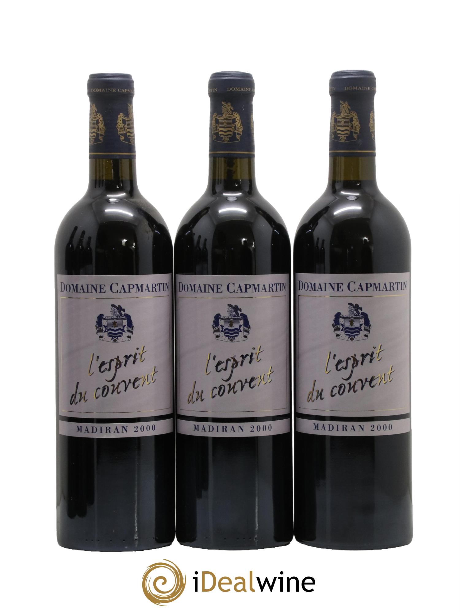 Madiran L'Esprit du Couvent Domaine Capmartin 2000 - Lot de 3 bouteilles - 0