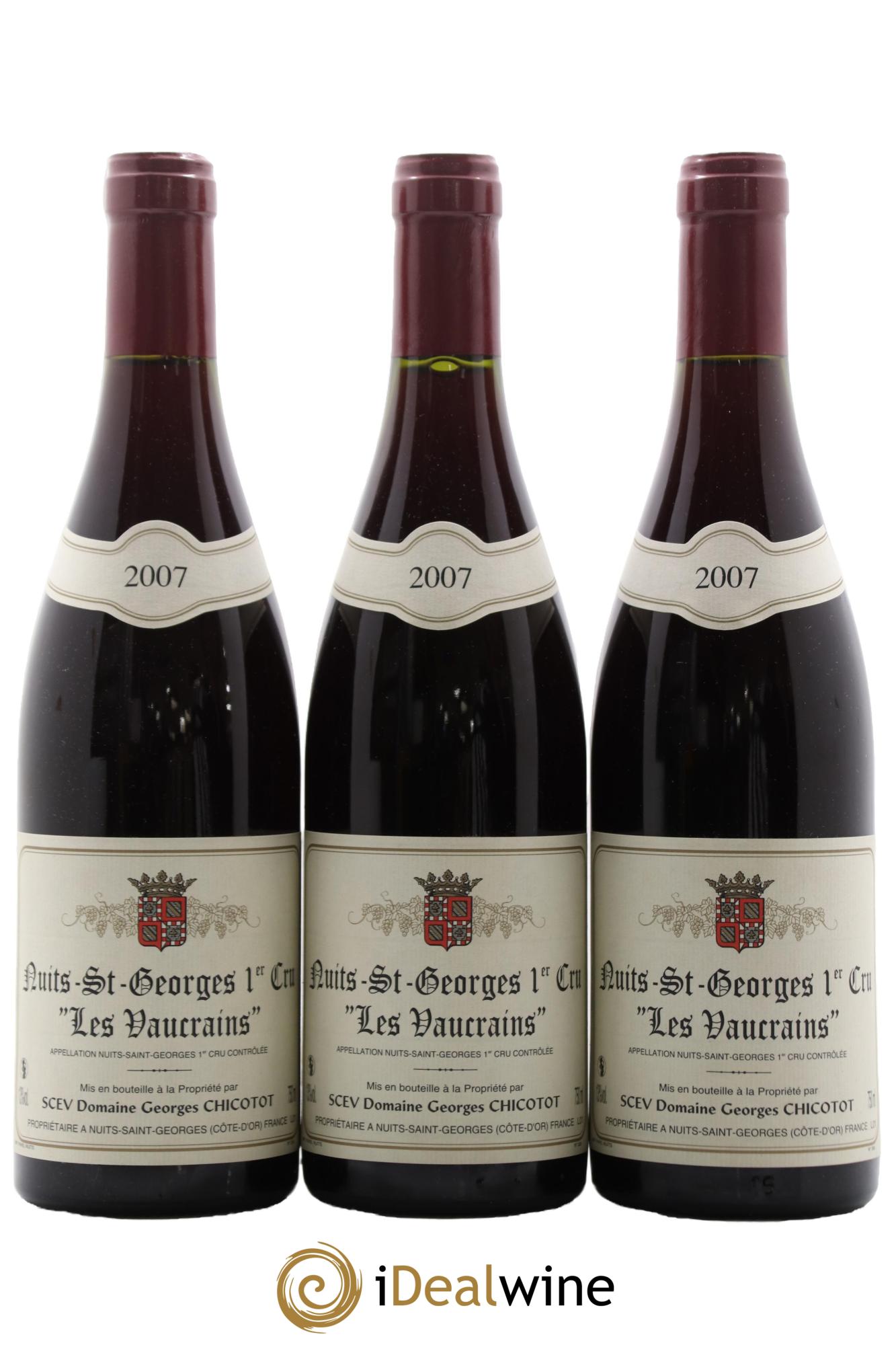 Nuits Saint-Georges 1er Cru Les Vaucrains Chicotot  2007 - Posten von 3 Flaschen - 0