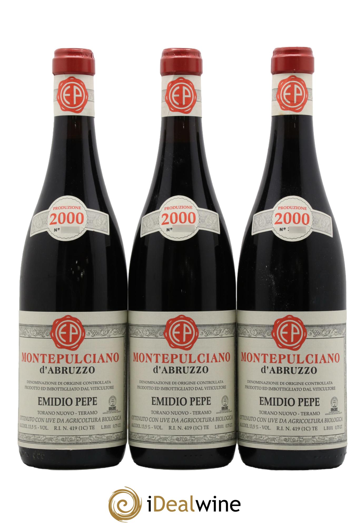 Montepulciano d'Abruzzo DOC Emidio Pepe 2000 - Lot de 3 bouteilles - 0