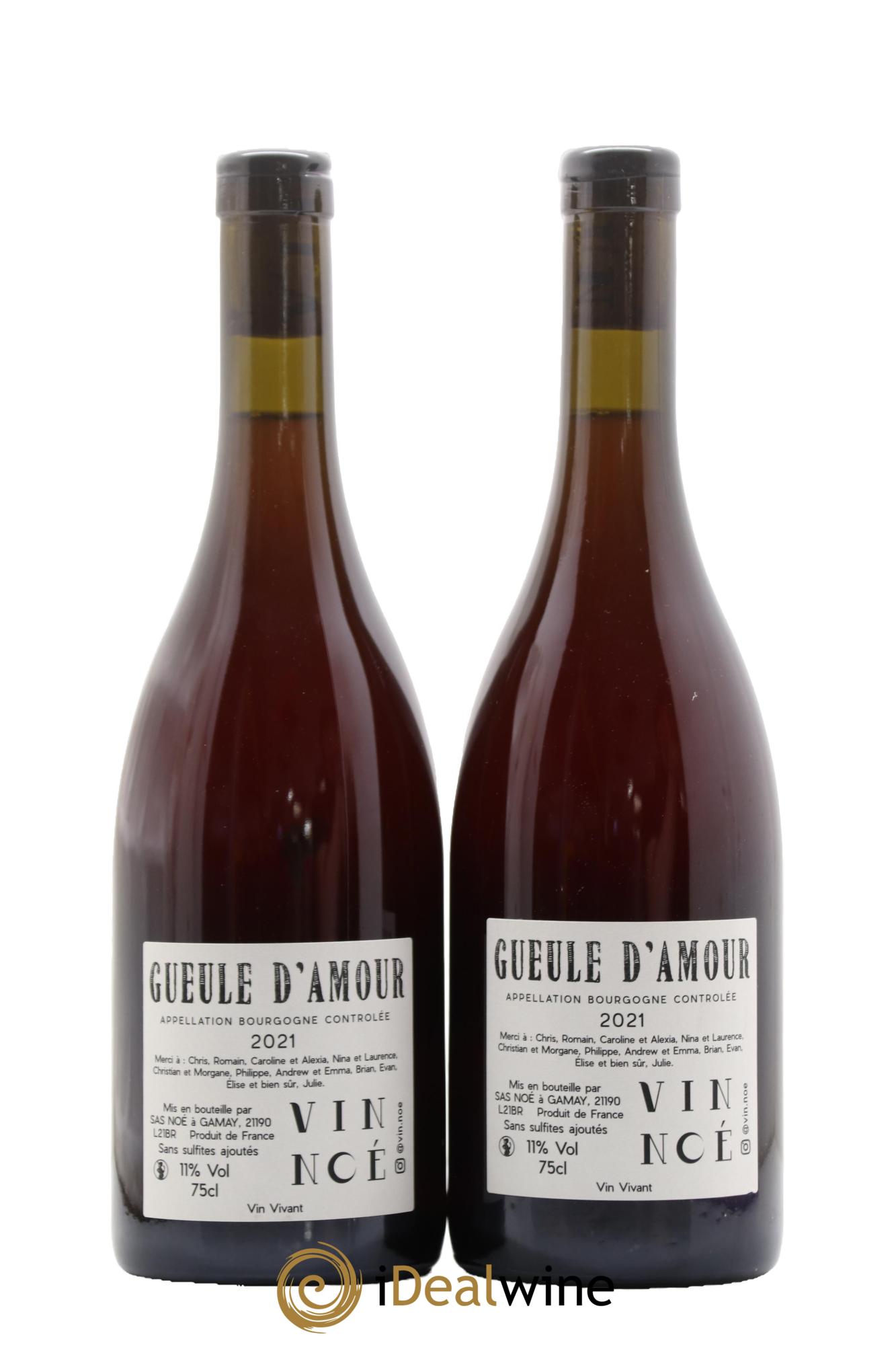 Bourgogne Gueule d'Amour Vin Noé  2021 - Lot de 2 bouteilles - 1