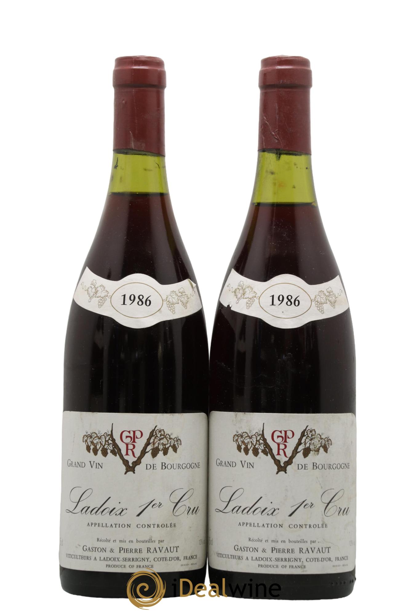 Ladoix 1er Cru Gaston et Pierre Ravaut 1986 - Lotto di 2 bottiglie - 0