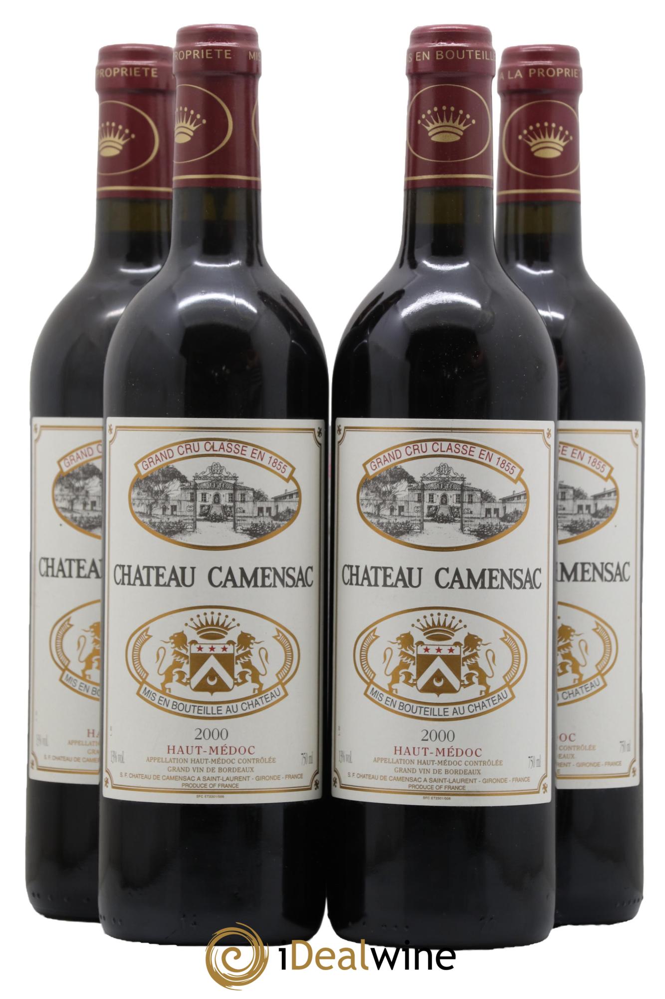 Château Camensac 5ème Grand Cru Classé 2000 - Posten von 4 Flaschen - 0