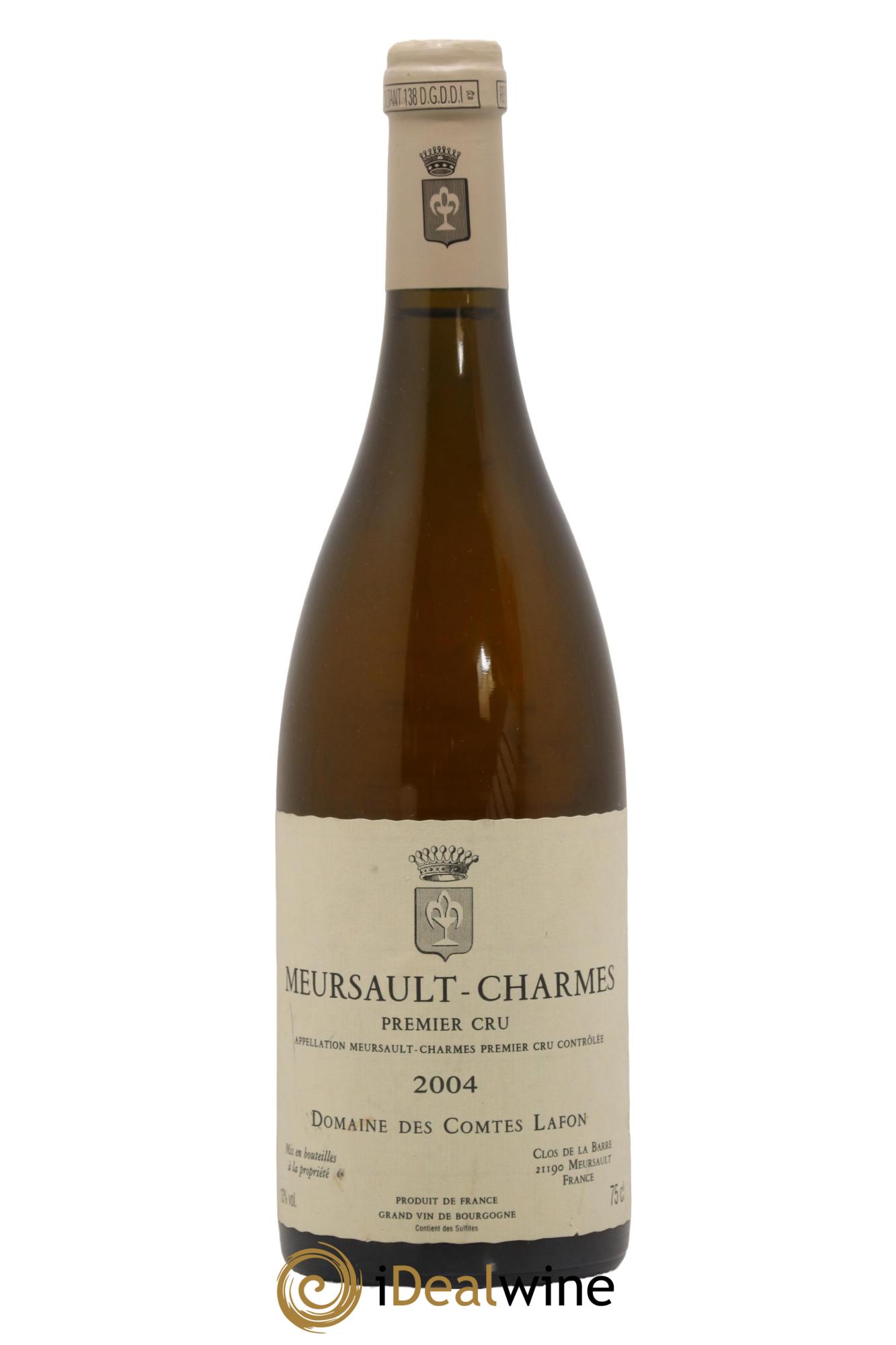 Meursault 1er Cru Charmes Comtes Lafon (Domaine des)  2004 - Lot de 1 bouteille - 0