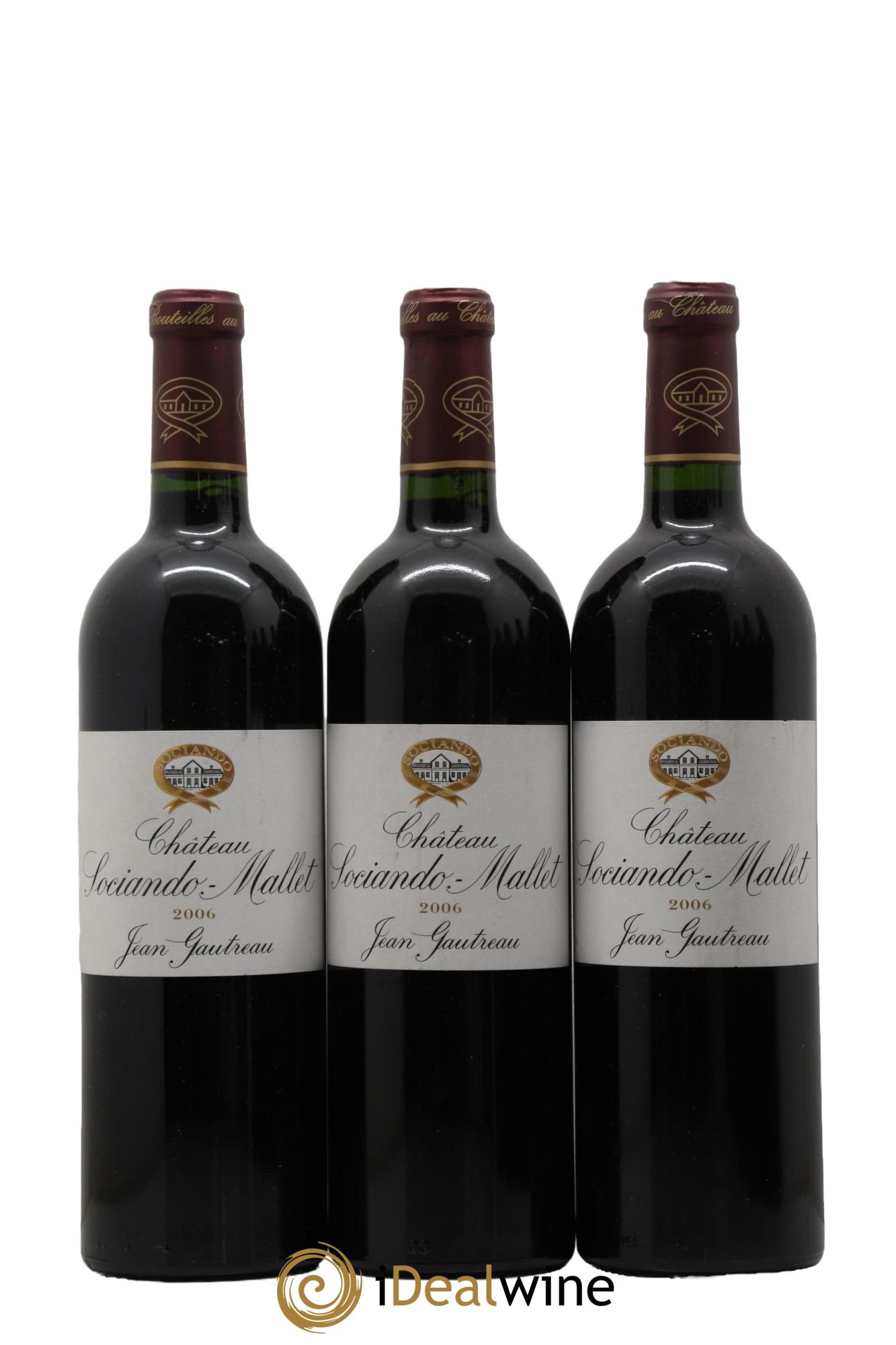 Château Sociando Mallet  2006 - Lot de 3 bouteilles - 0