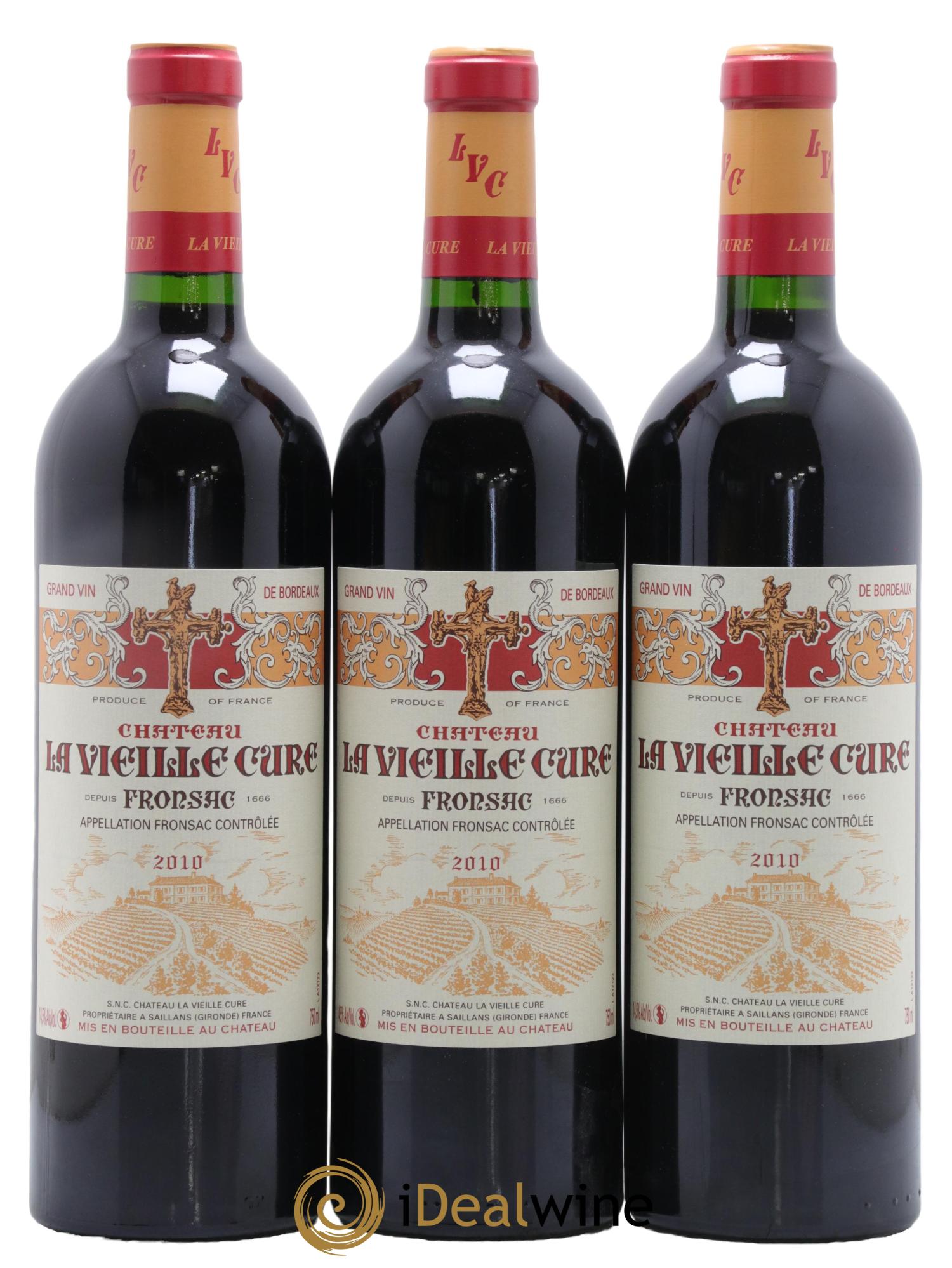 Château La Vieille Cure 2010 - Lot of 3 bottles - 0