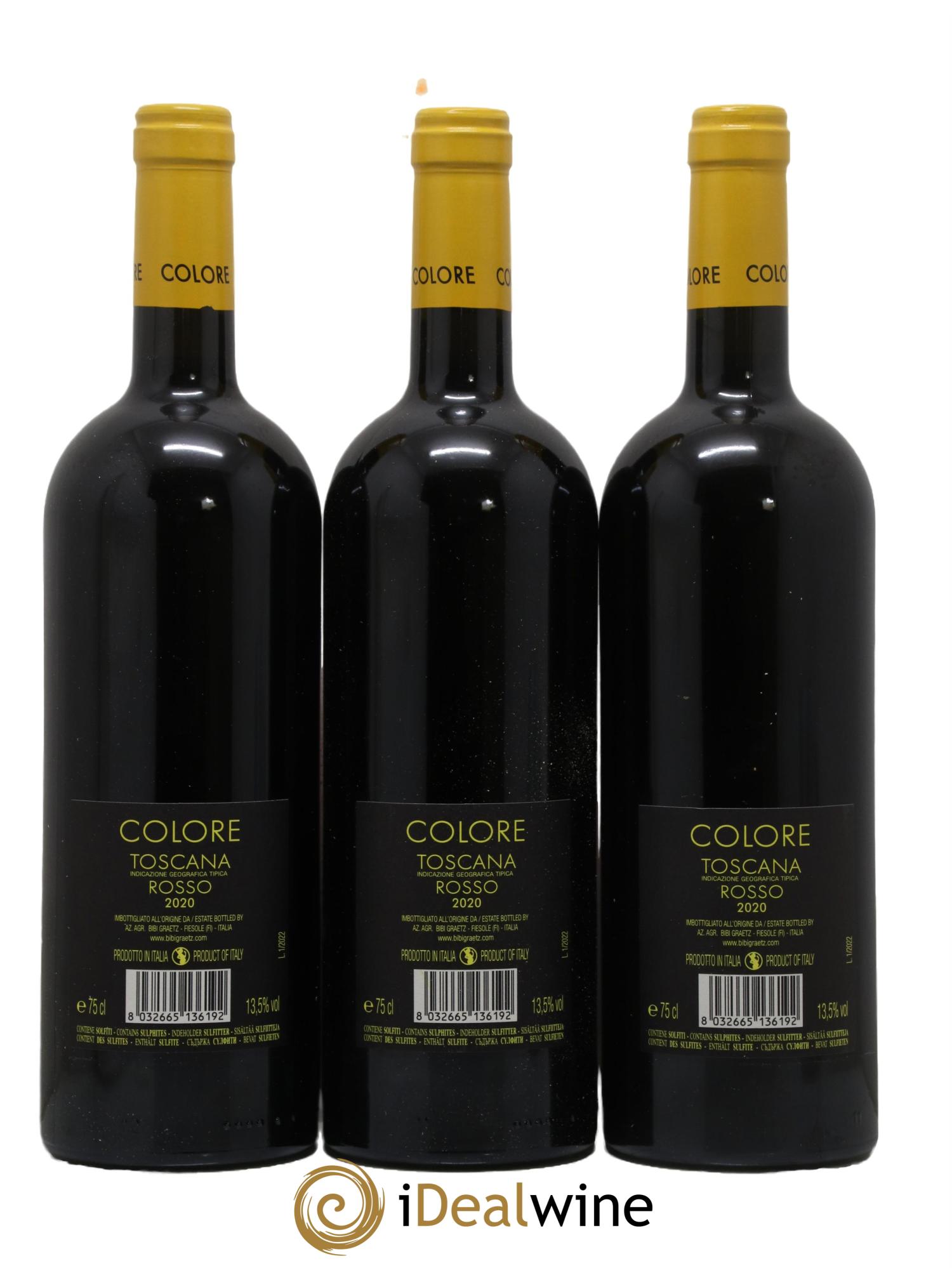 Toscana IGT Colore Bibi Graetz 2020 - Lot of 3 bottles - 1