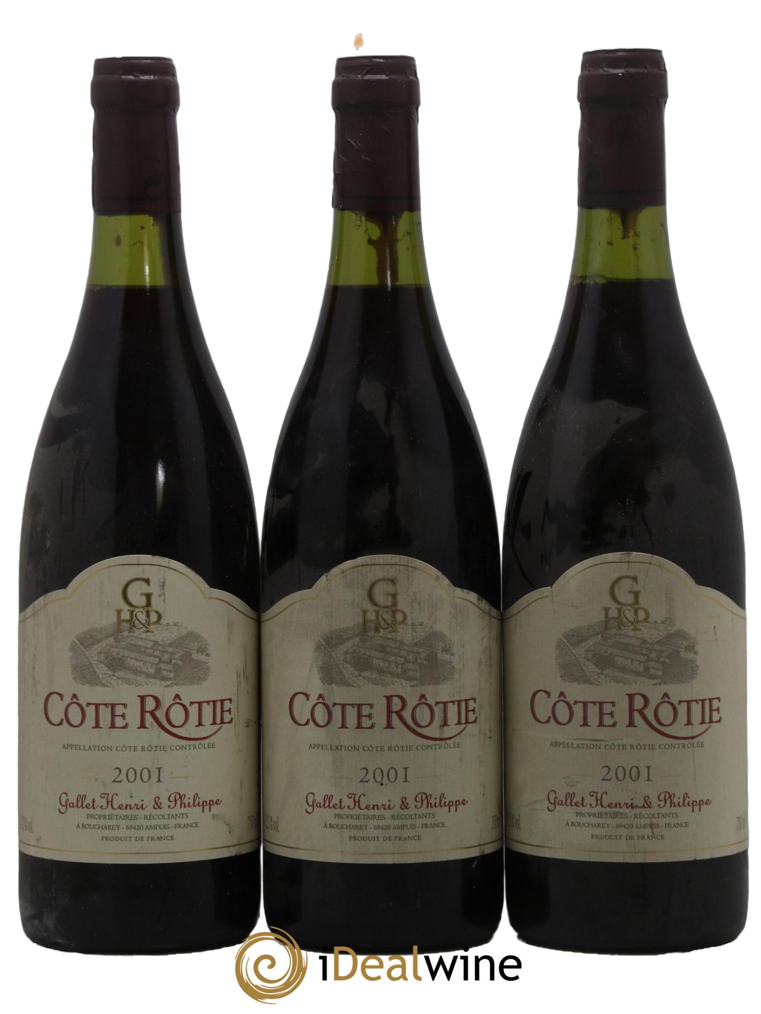 Côte-Rôtie Domaine Gallet 2001 - Lotto di 3 bottiglie - 0