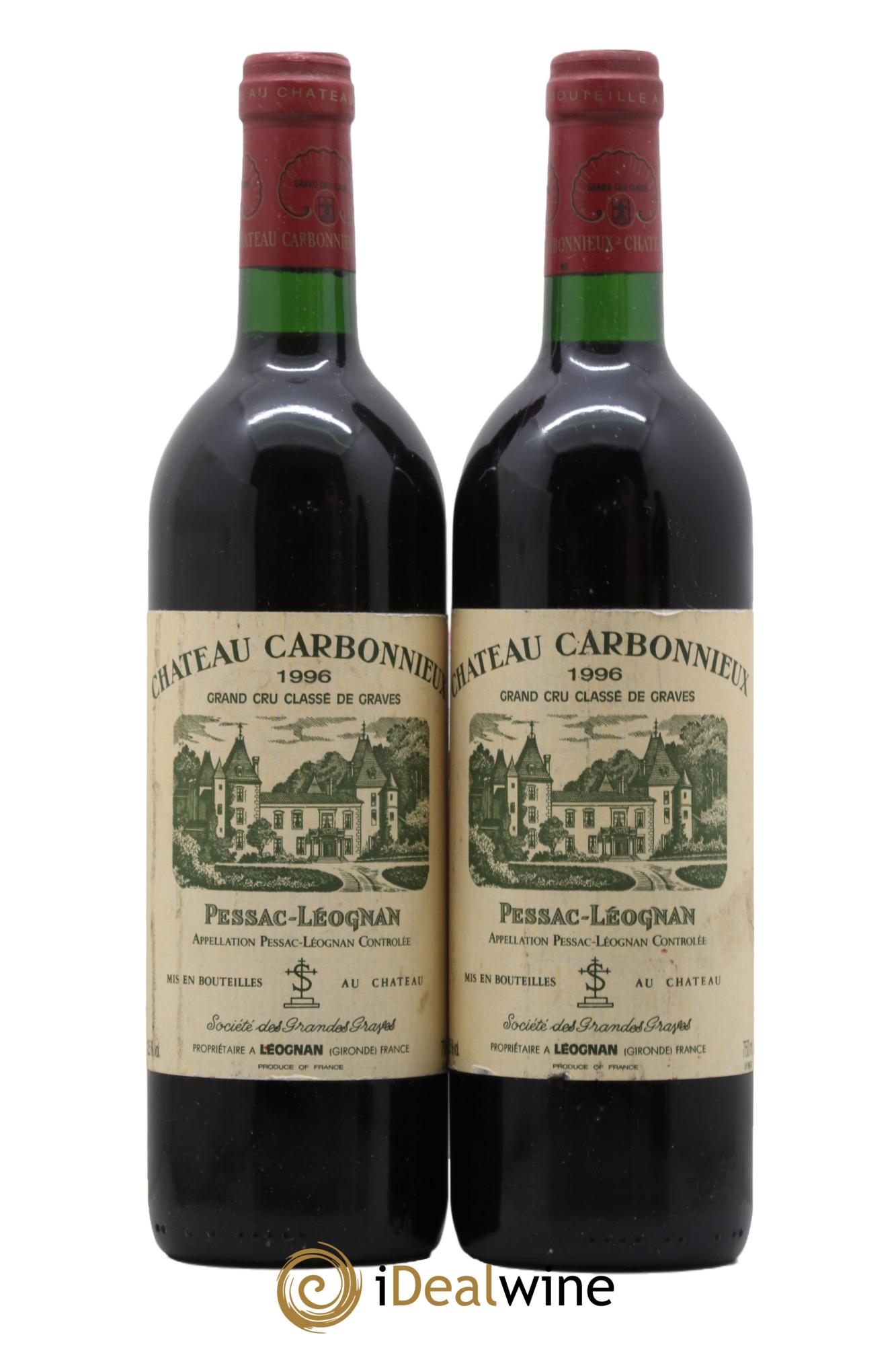 Château Carbonnieux Cru Classé de Graves 1996 - Lot de 2 bouteilles - 0