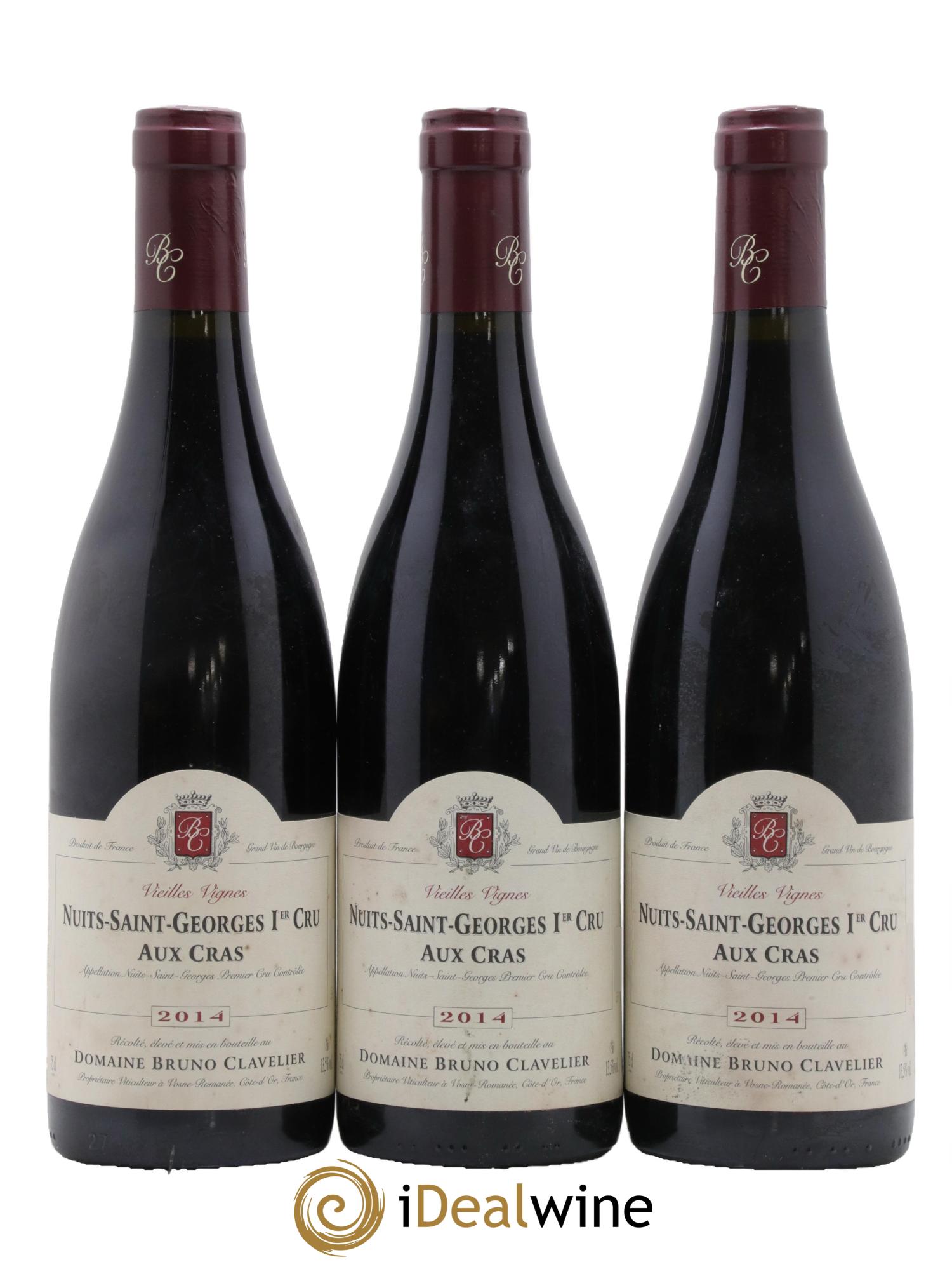 Nuits Saint-Georges 1er Cru Aux Cras Vieilles Vignes Bruno Clavelier 2014 - Posten von 3 Flaschen - 0