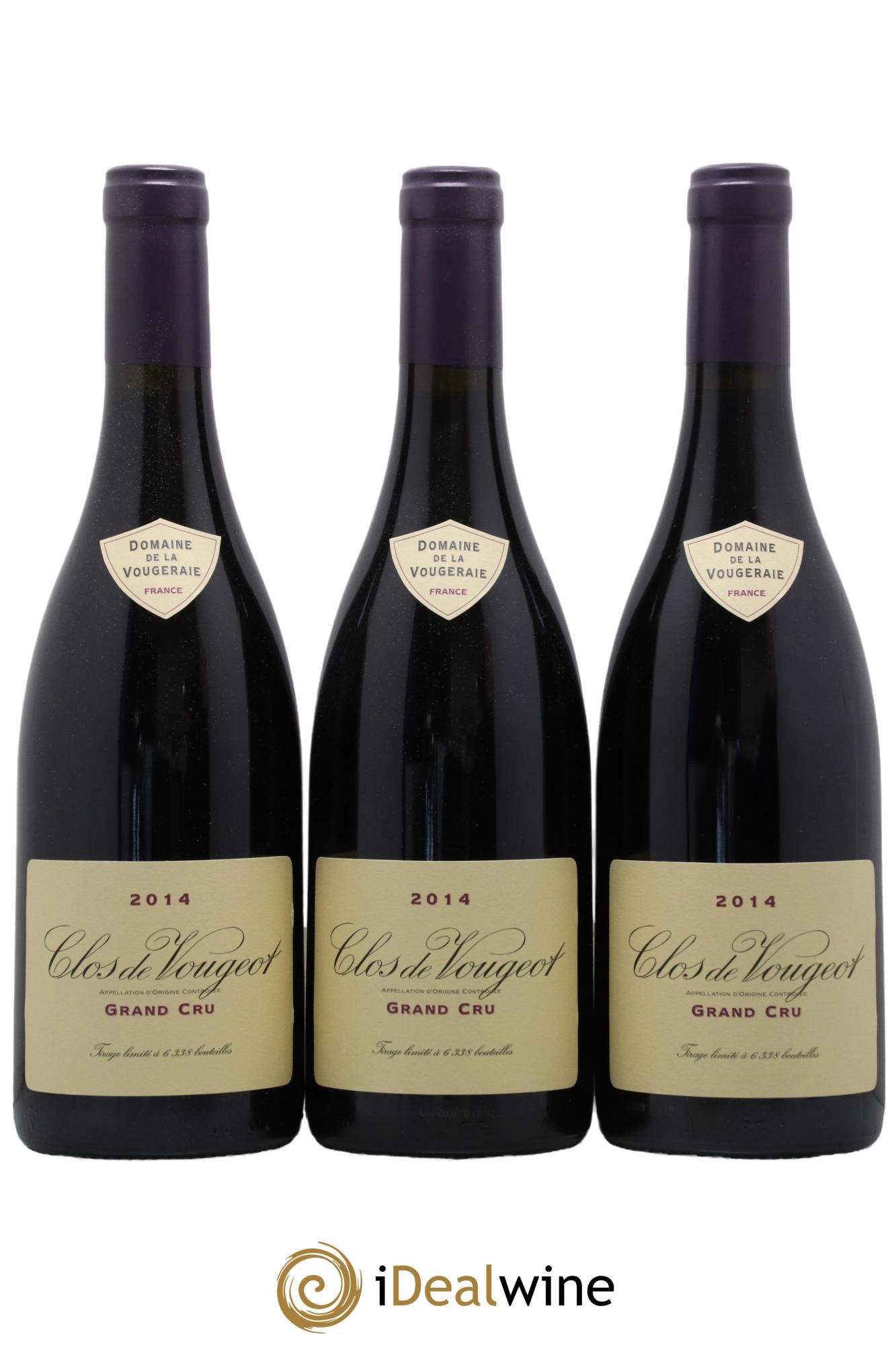 Clos de Vougeot Grand Cru La Vougeraie 2014 - Lotto di 3 bottiglie - 0