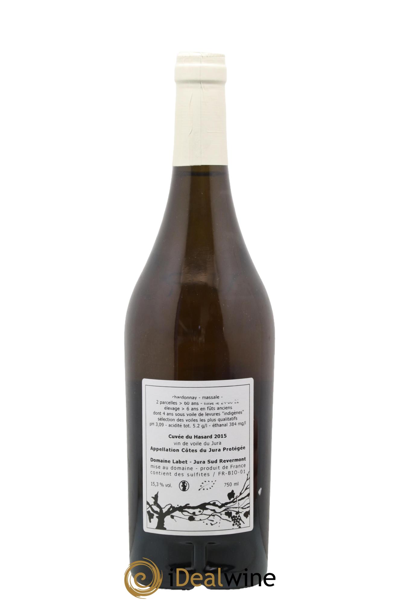 Côtes du Jura Vin de voile Chardonnay du Hasard Romain - Julien  - Charline Labet 2015 - Lot de 1 bouteille - 1