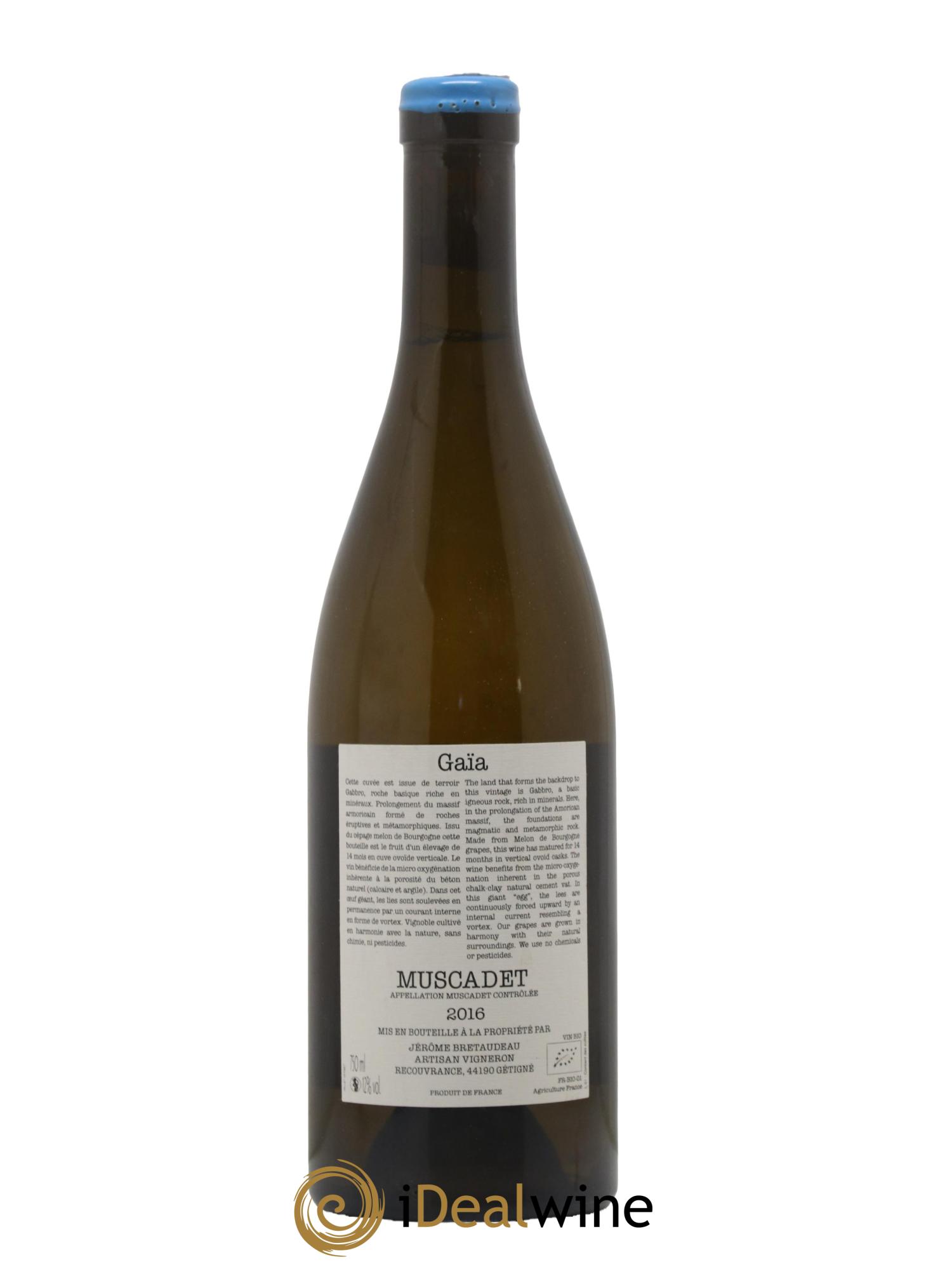 Muscadet-Sèvre-et-Maine Gaia Jérôme Bretaudeau - Domaine de Bellevue 2016 - Lot de 1 bouteille - 1