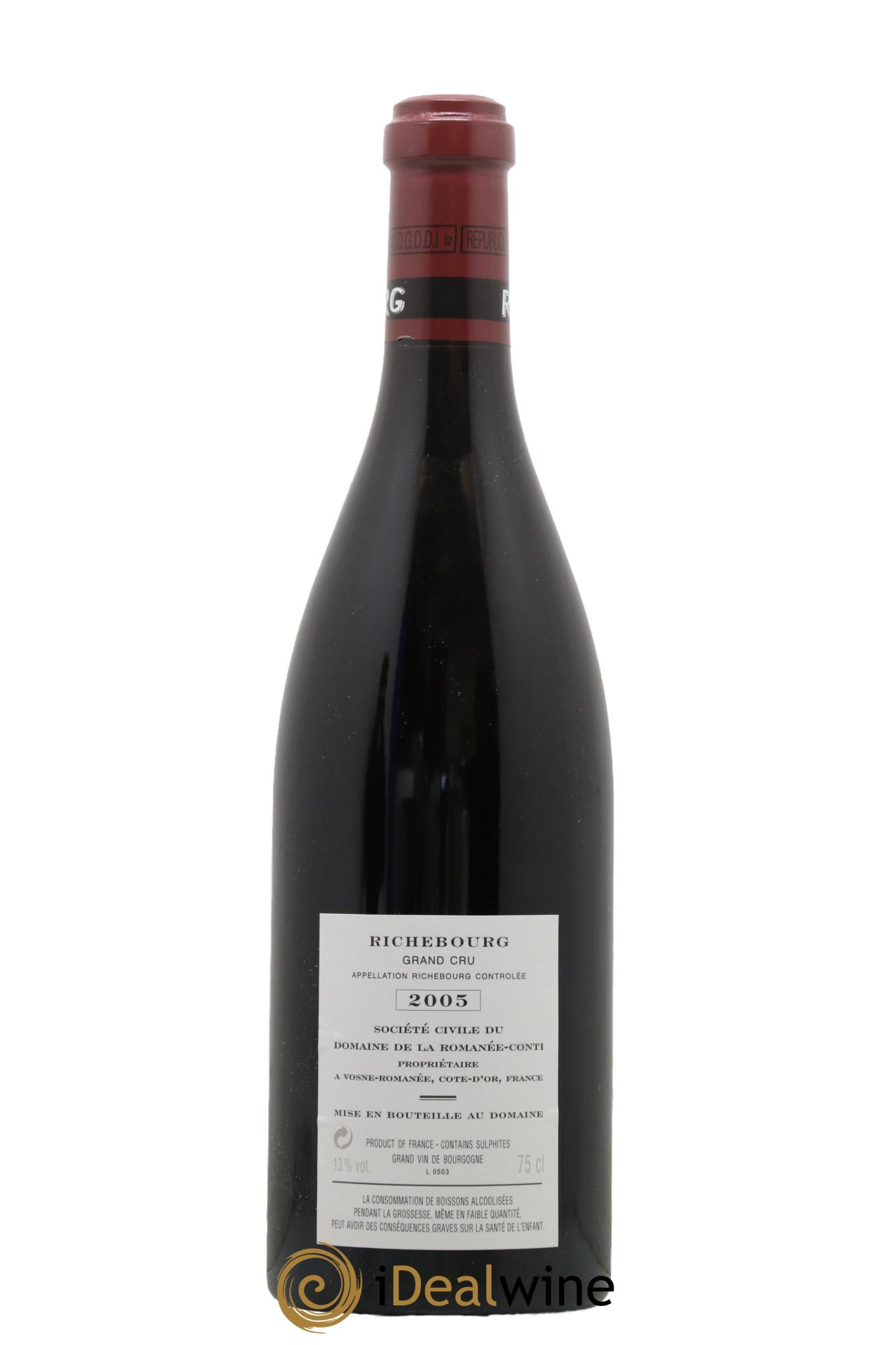 Richebourg Grand Cru Domaine de la Romanée-Conti 2005 - Posten von 1 Flasche - 1