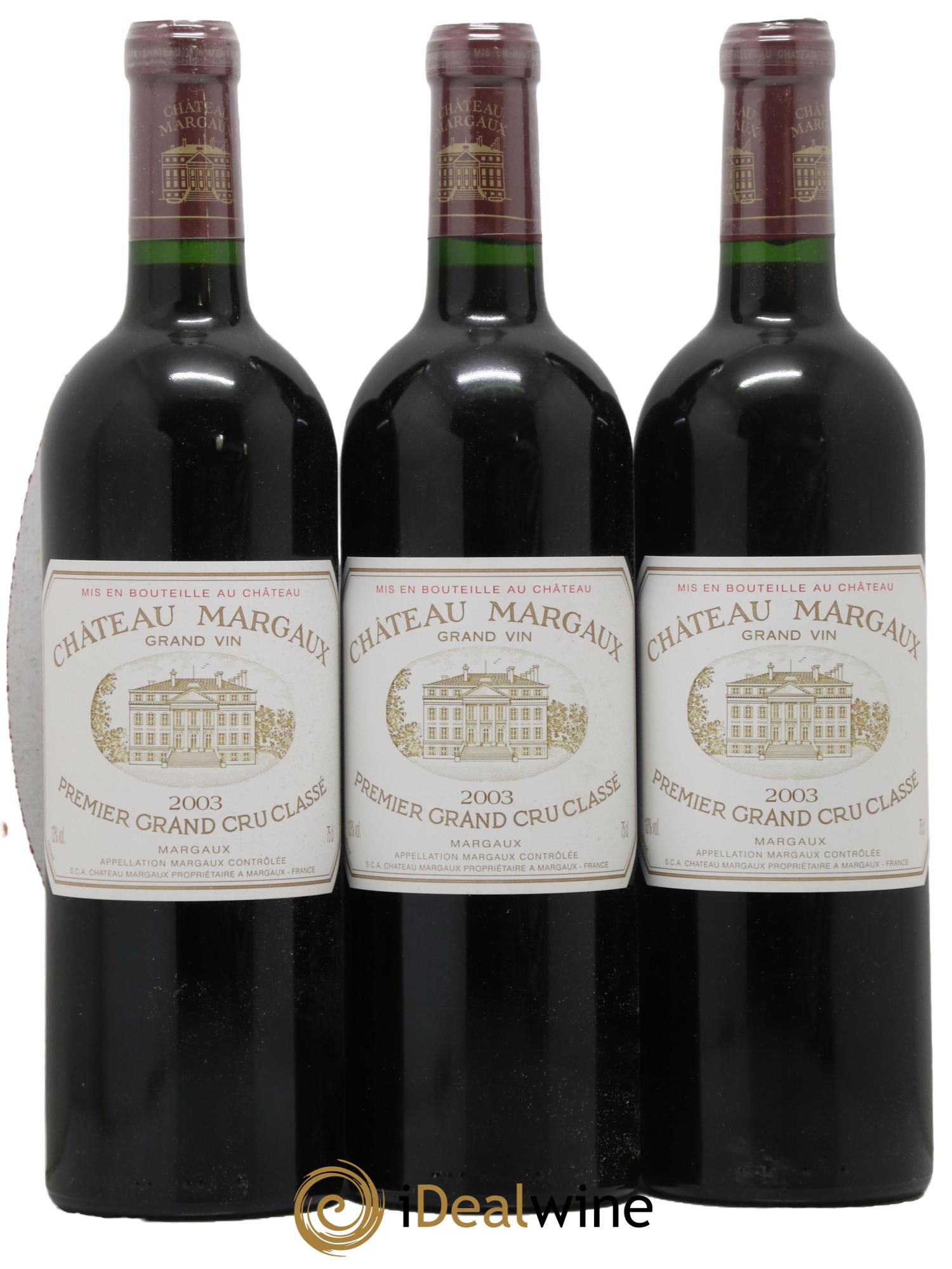 Château Margaux 1er Grand Cru Classé 2003 - Posten von 3 Flaschen - 0