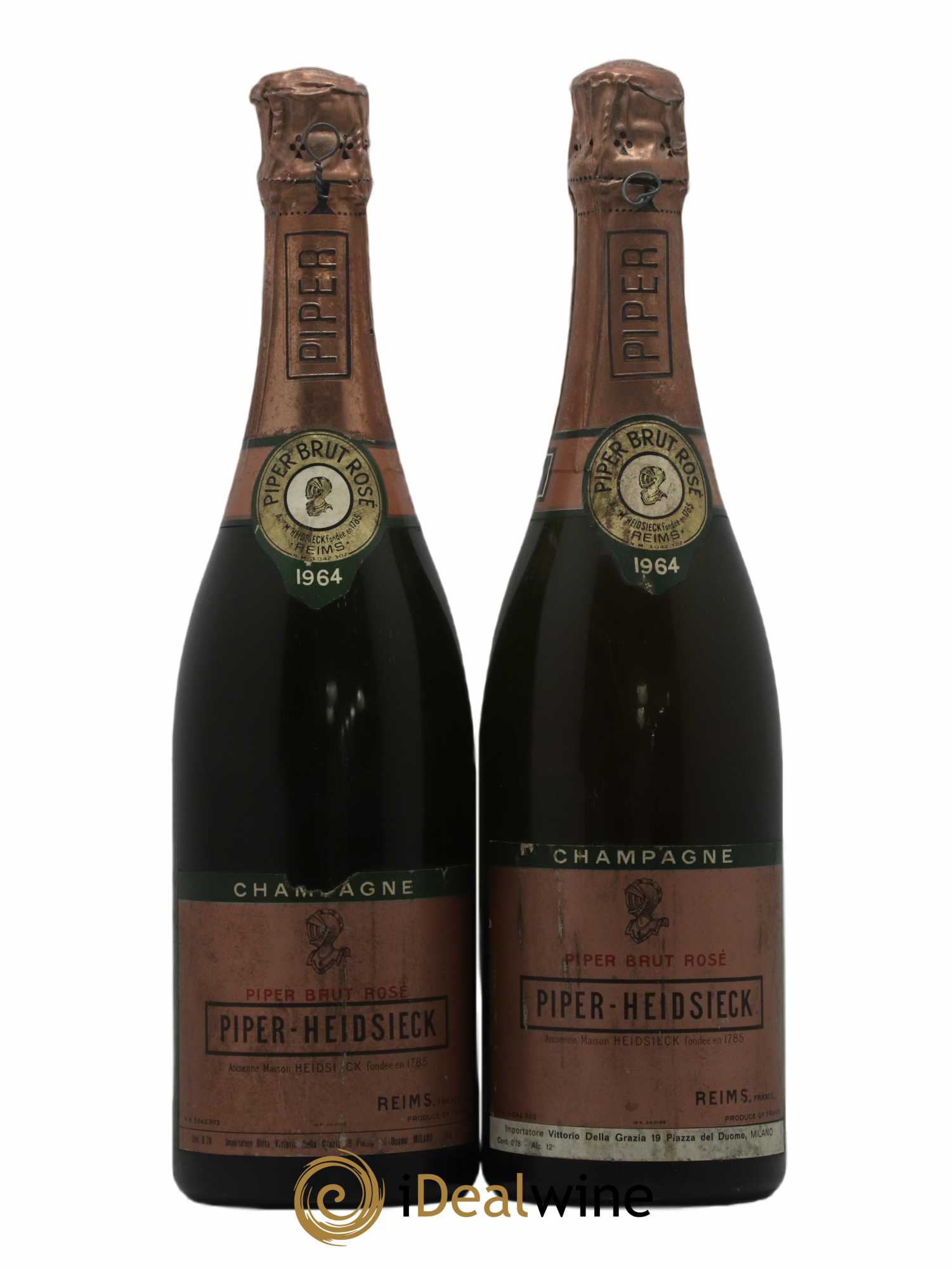 Champagne -- Brut Piper Heidsieck 1964 - Lot of 2 bottles - 0