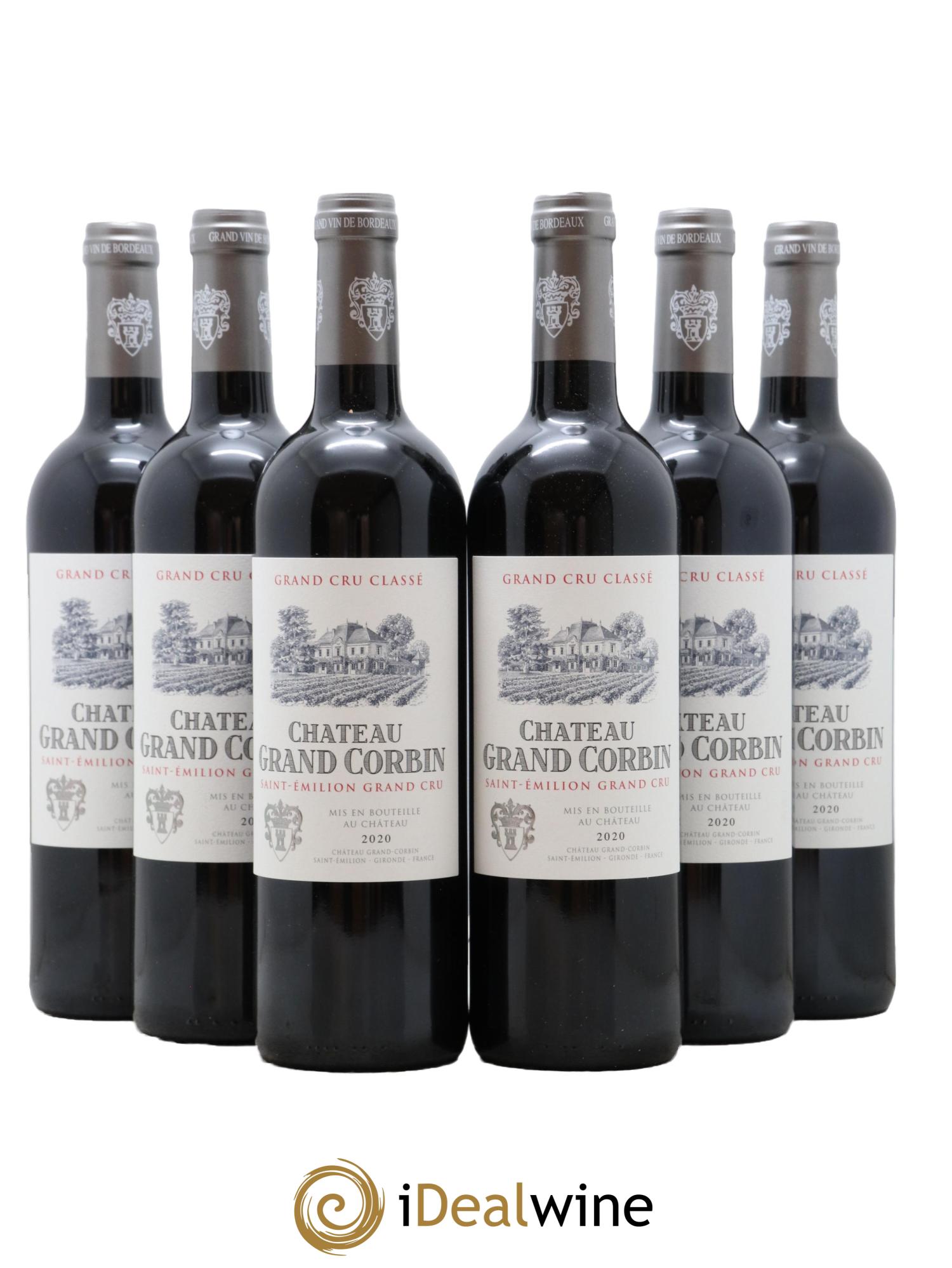 Château Grand Corbin Grand Cru Classé 2020 - Lot de 6 bouteilles - 0