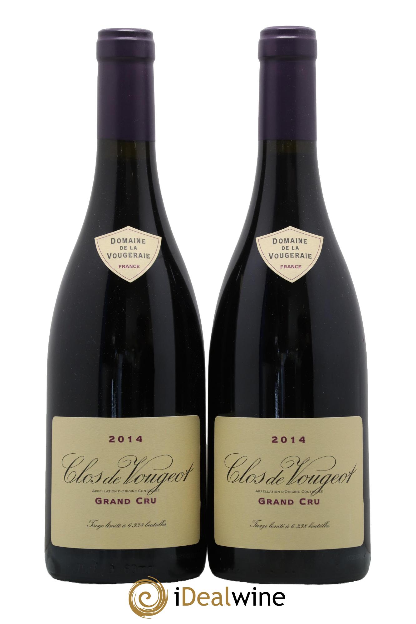 Clos de Vougeot Grand Cru La Vougeraie 2014 - Lotto di 2 bottiglie - 0