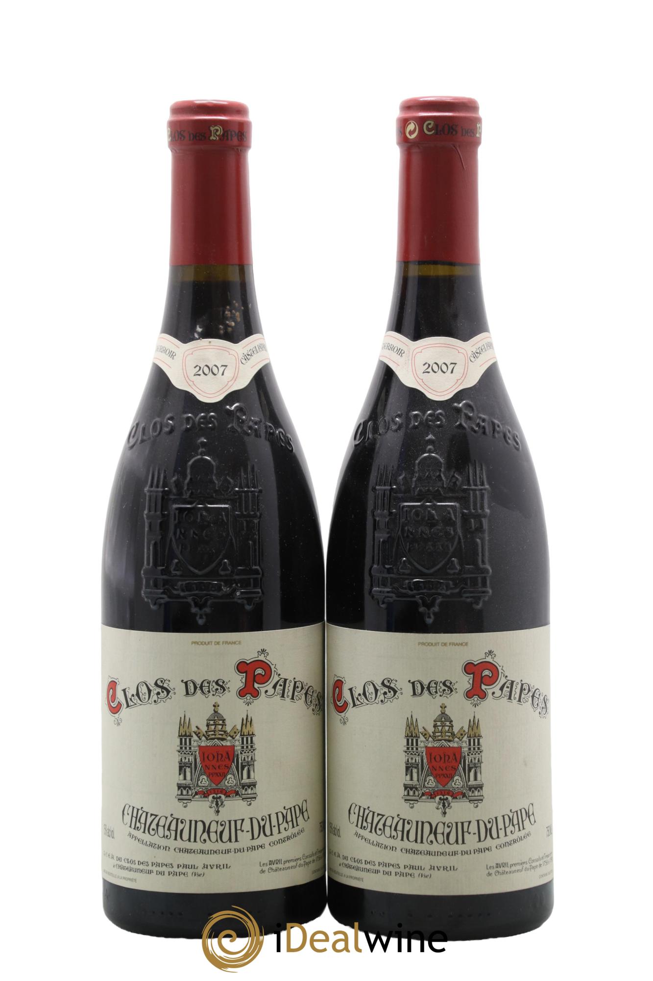 Châteauneuf-du-Pape Clos des Papes - Paul Avril 2007 - Lotto di 2 bottiglie - 0