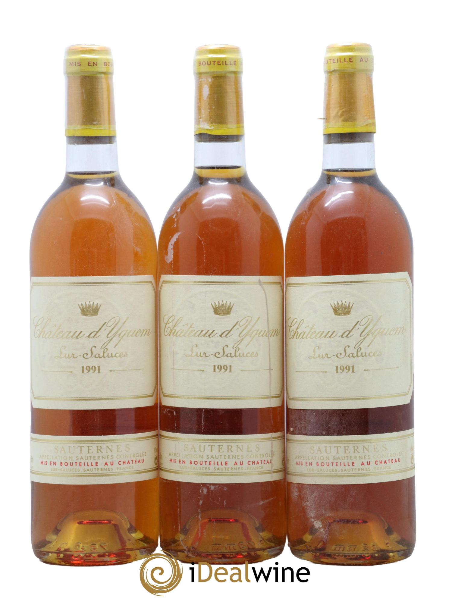 Château d' Yquem 1er Cru Classé Supérieur 1991 - Lot de 3 bouteilles - 0