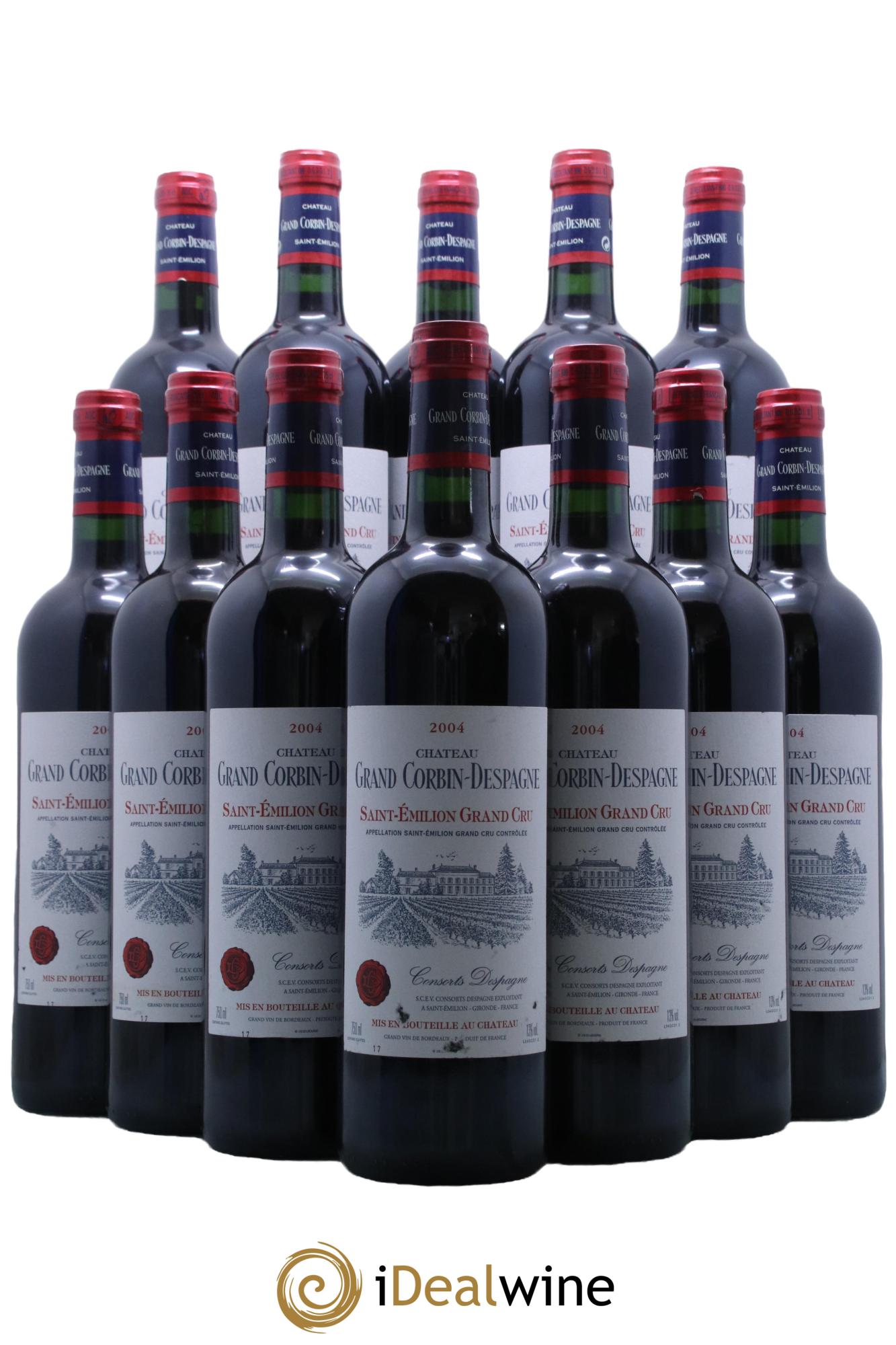 Château Grand Corbin Despagne Grand Cru Classé  2004 - Lot de 12 bouteilles - 0