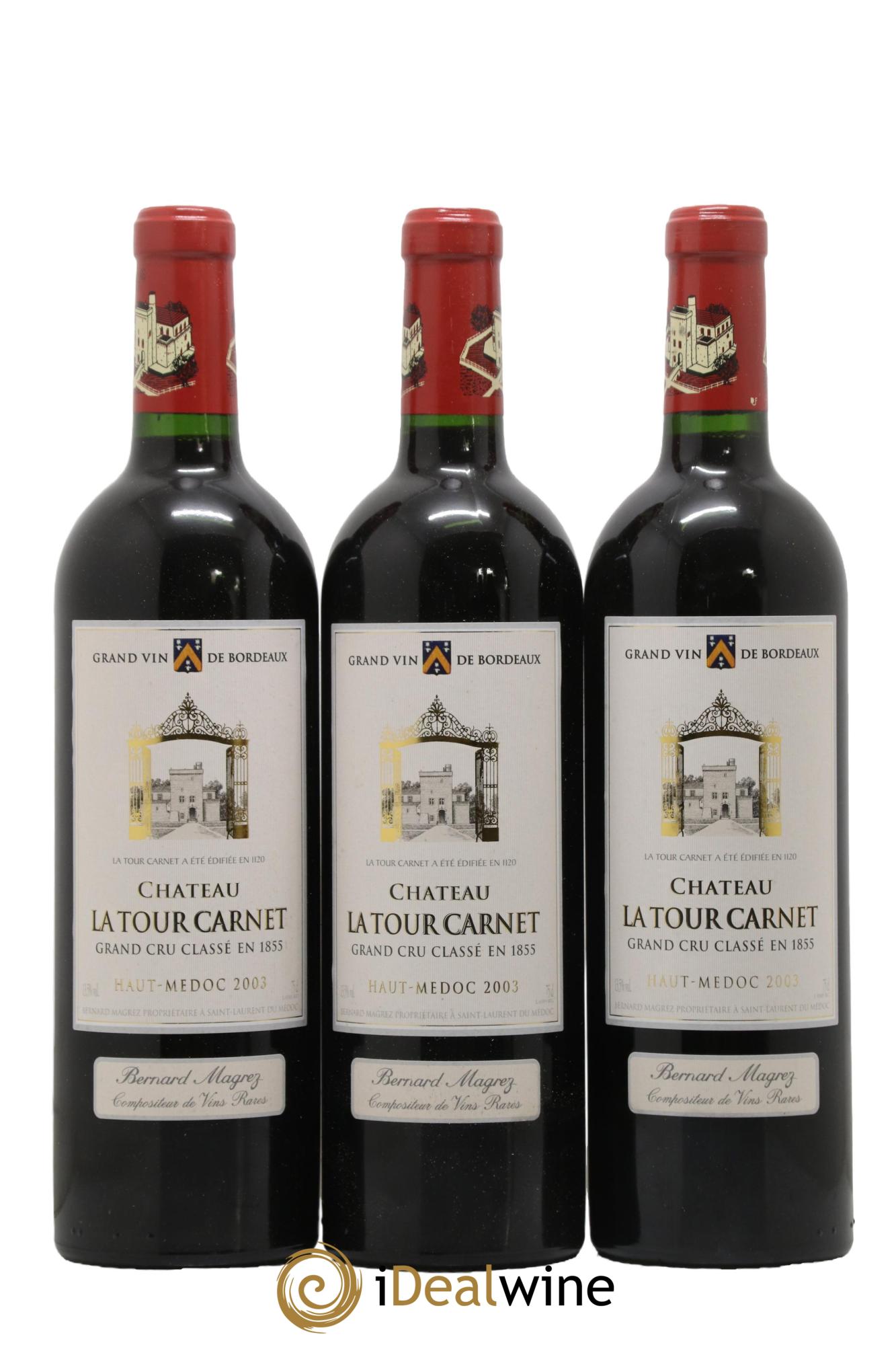 Château la Tour Carnet 4ème Grand Cru Classé 2003 - Lot of 6 bottles - 1