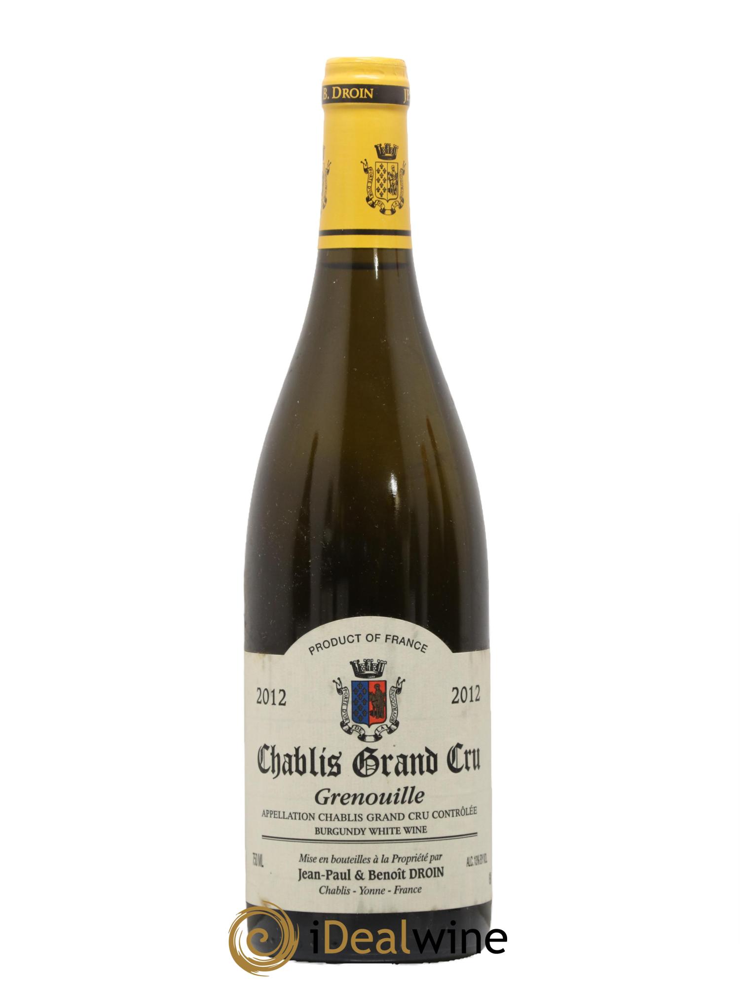 Chablis Grand Cru Grenouilles Jean-Paul & Benoît Droin (Domaine) 2012 - Lot de 1 bouteille - 0