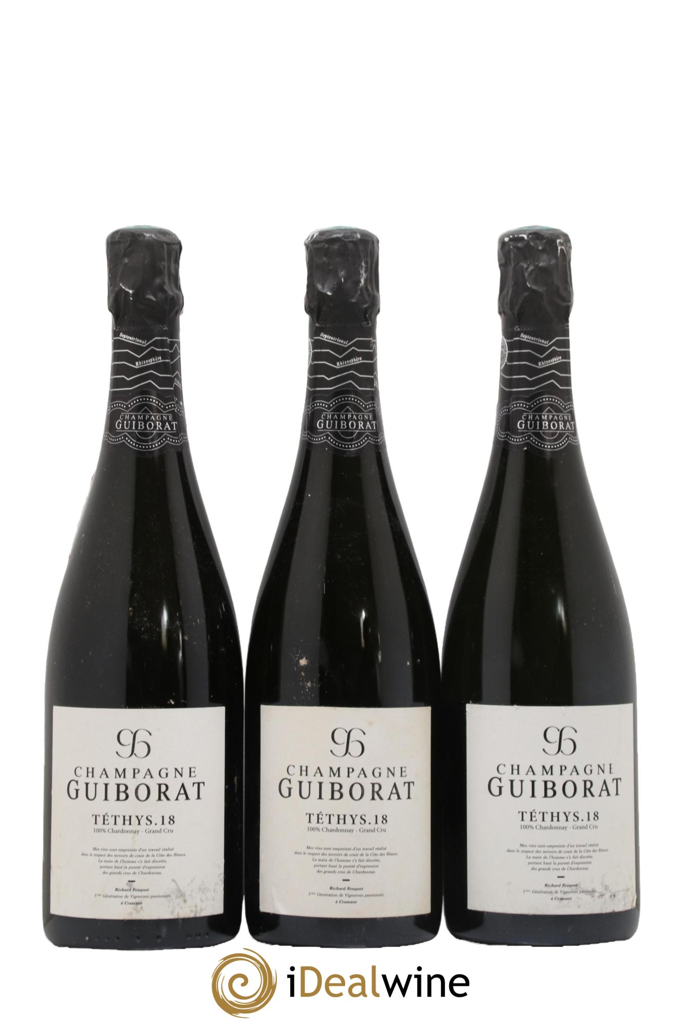 Champagne Grand Cru Extra Brut Tethys 18 Guiborat - Lot of 3 bottles - 0