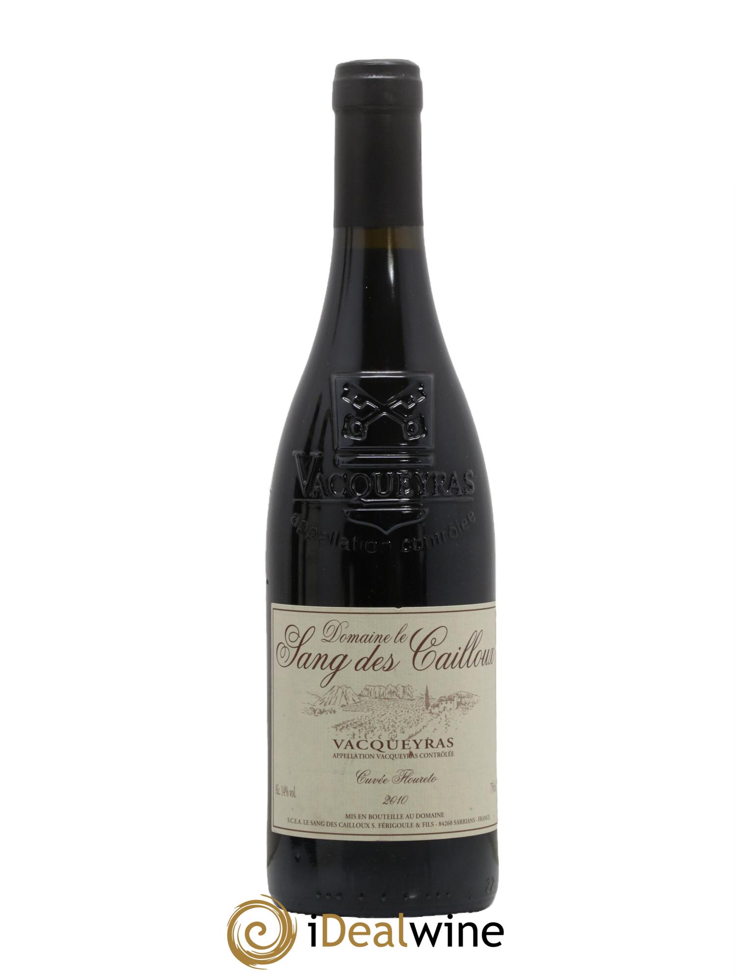 Vacqueyras Floureto Le Sang des Cailloux 2010 - Lot de 1 bouteille - 0