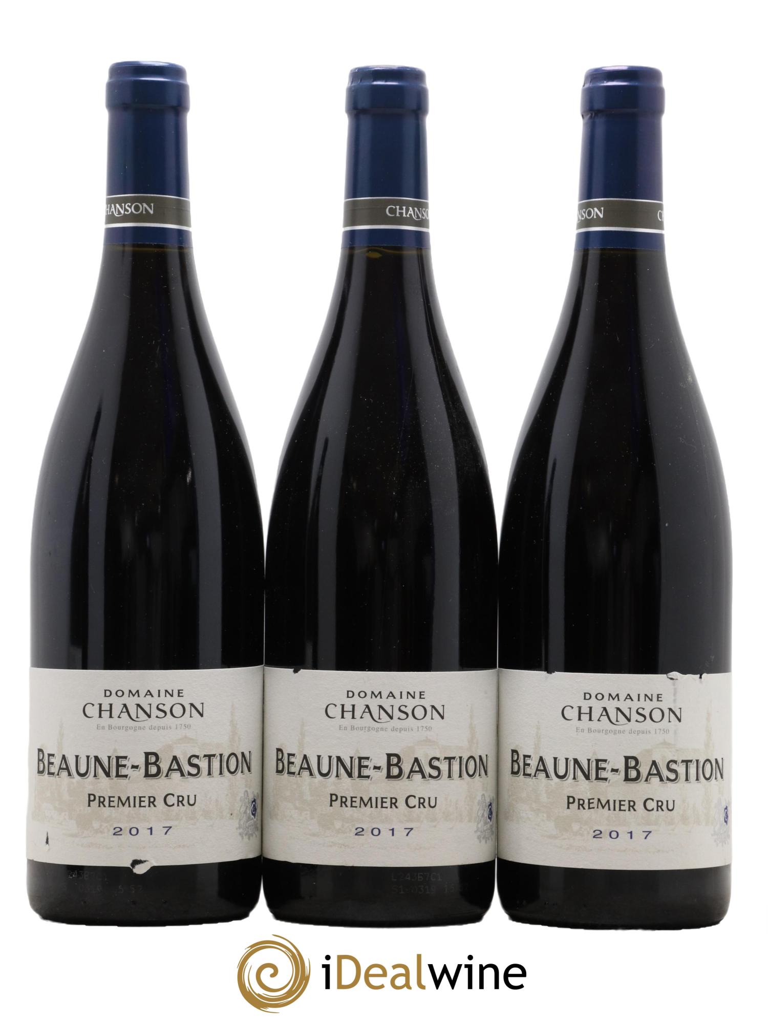 Beaune 1er Cru Les Bastions Domaine Chanson 2017 - Lot of 3 bottles - 0