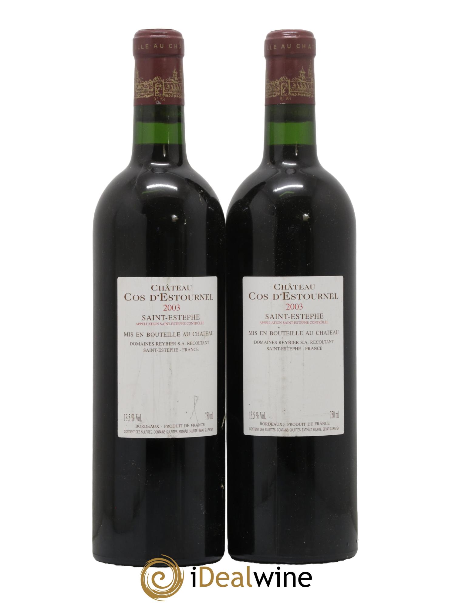 Cos d'Estournel 2ème Grand Cru Classé 2003 - Lot of 2 bottles - 1