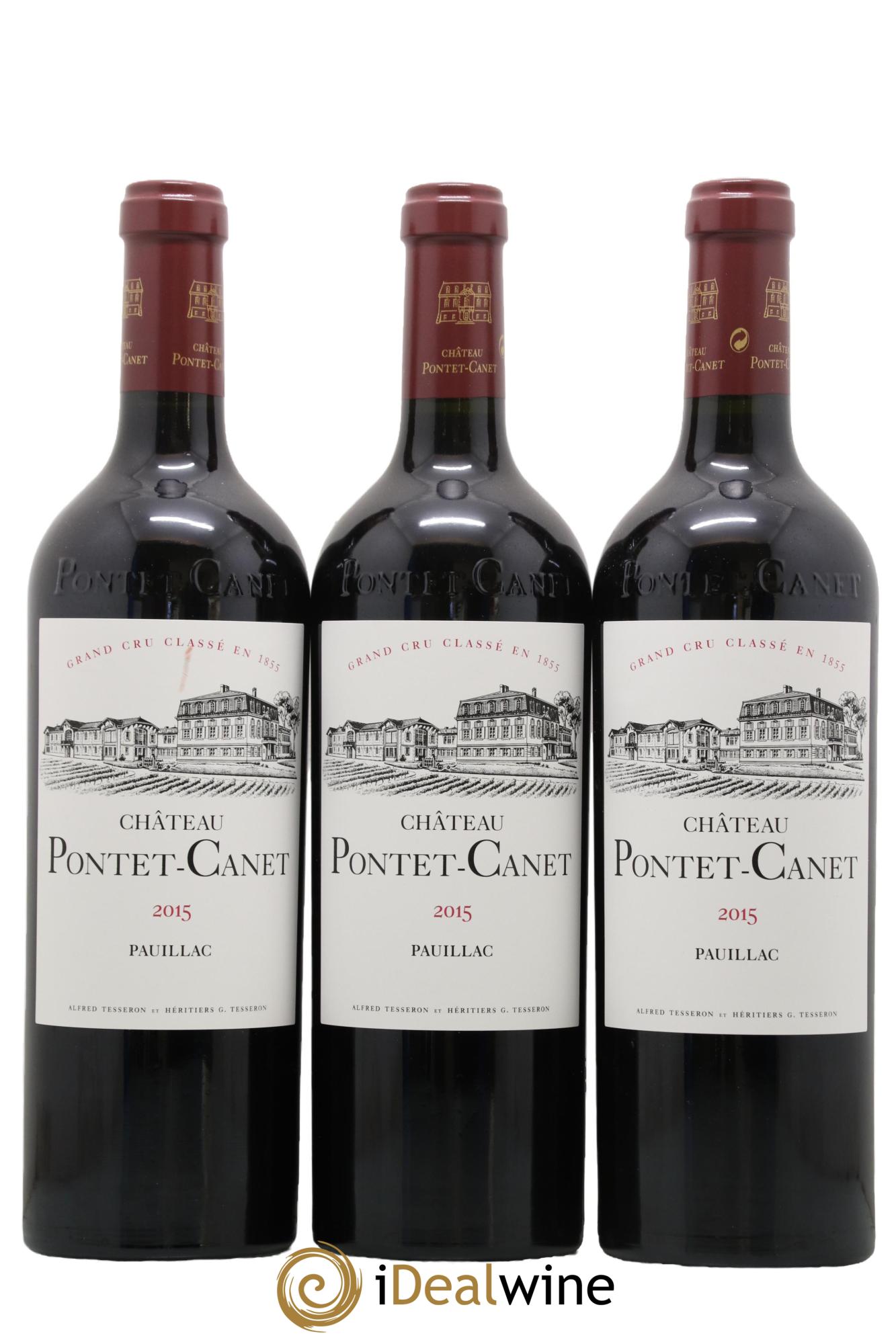 Château Pontet Canet 5ème Grand Cru Classé 2015 - Lotto di 3 bottiglie - 0