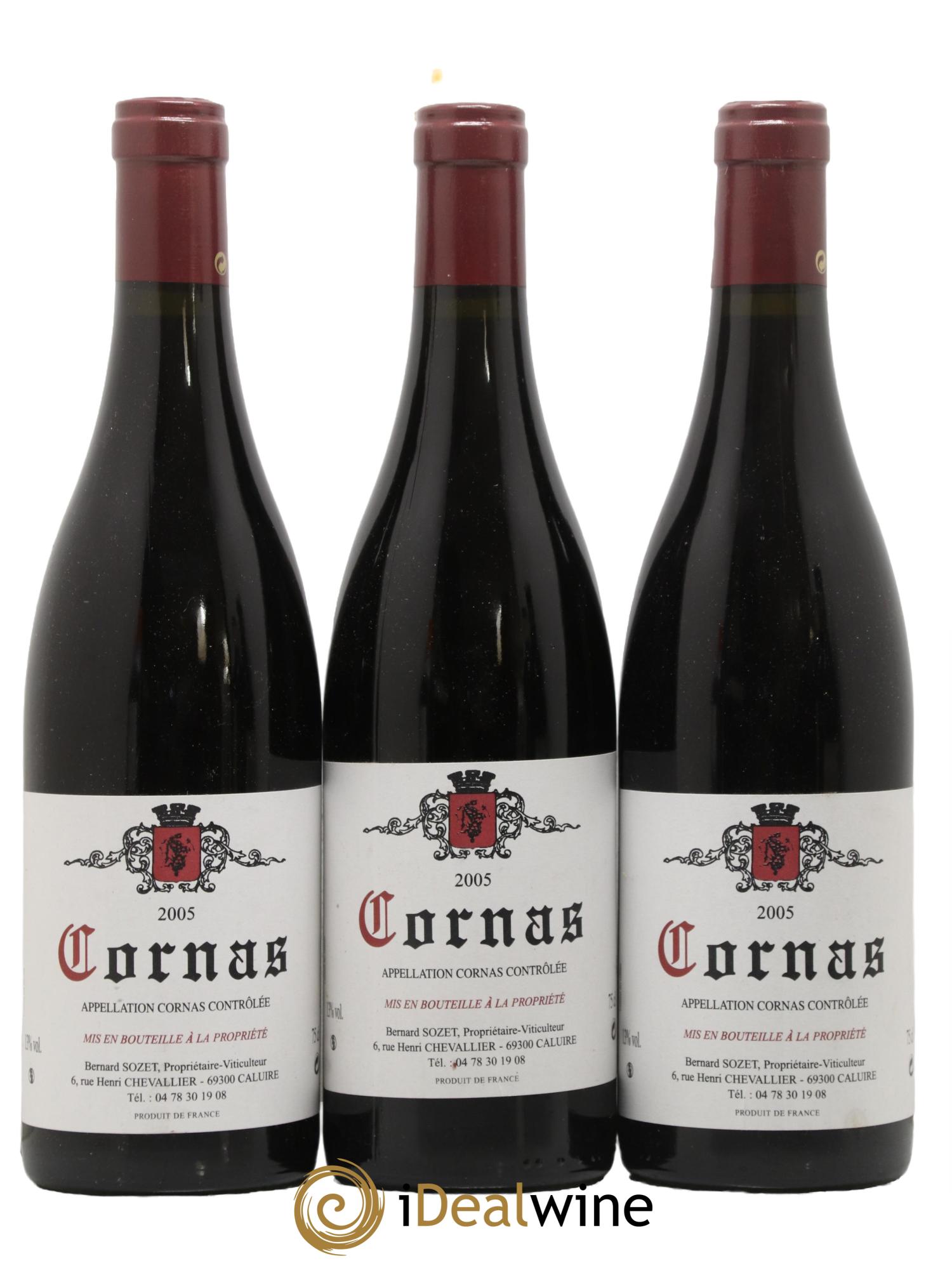 Cornas Bernard Sozet 2005 - Posten von 3 Flaschen - 0