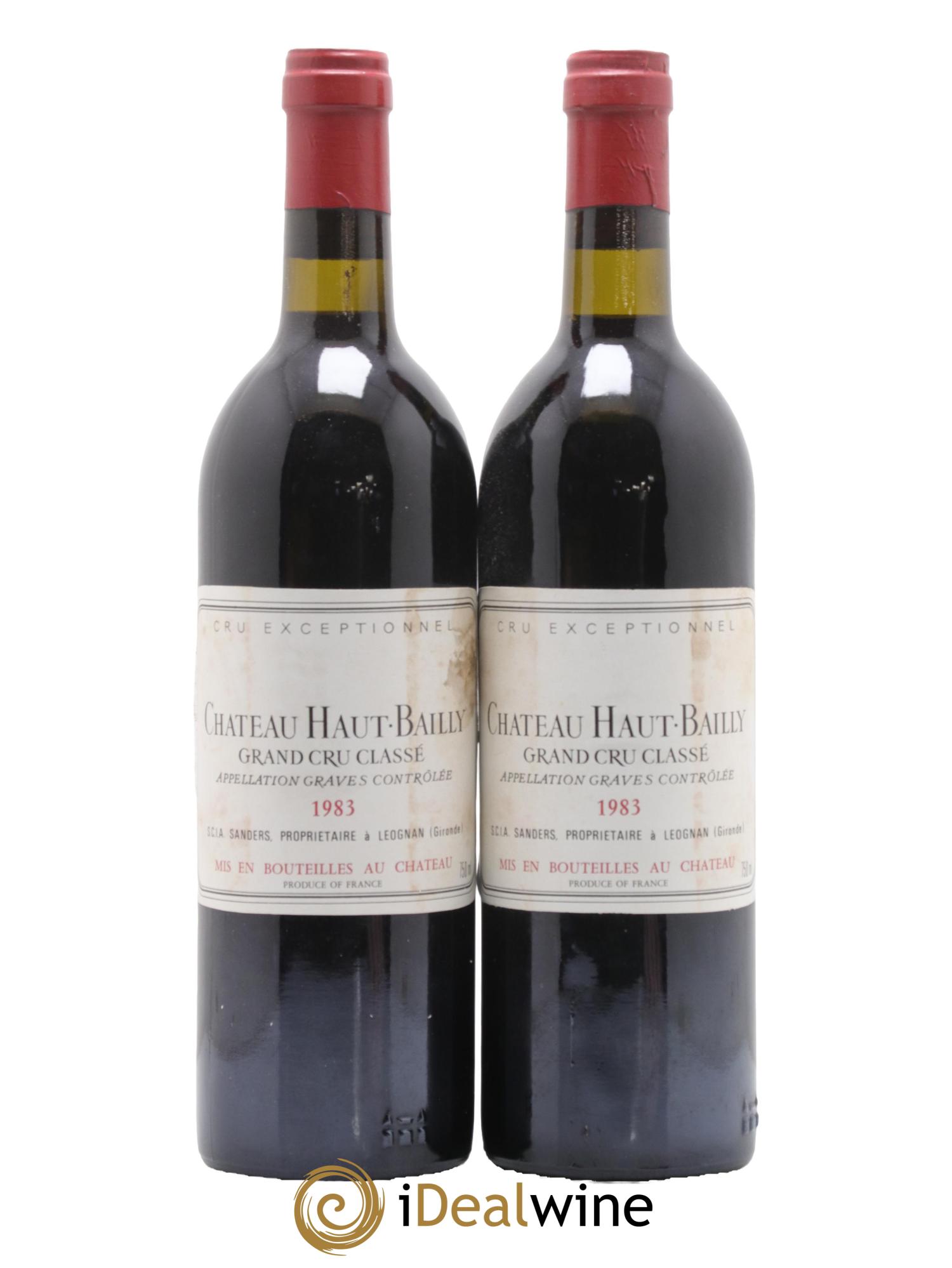 Château Haut-Bailly Cru Classé de Graves 1983 - Lot de 2 bouteilles - 0