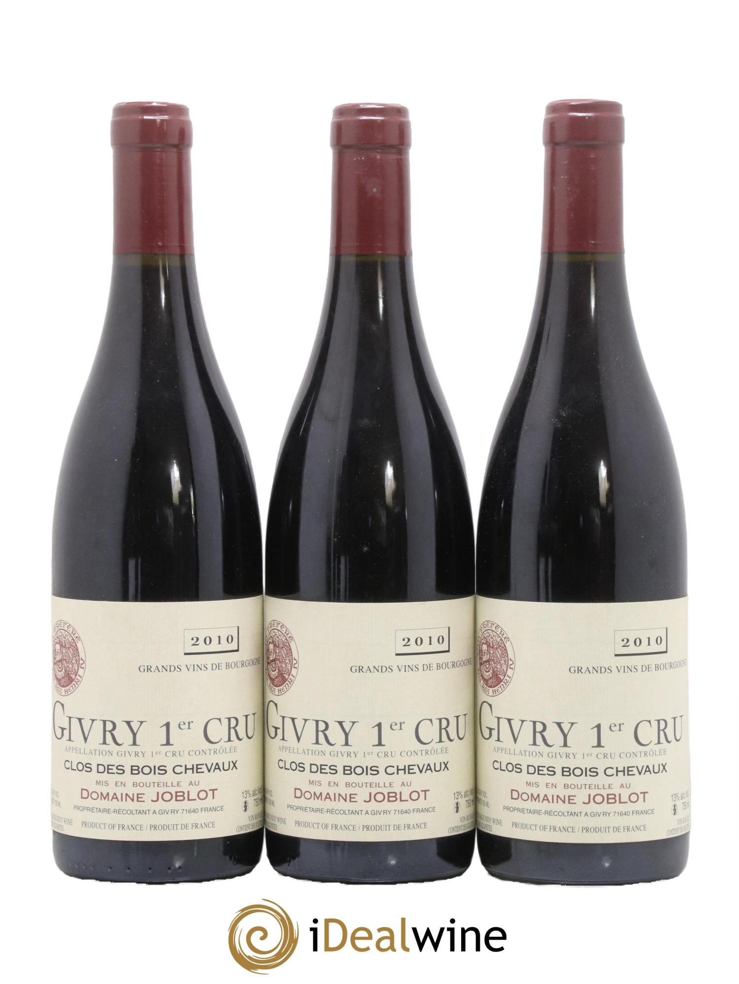 Givry 1er Cru Les Bois Chevaux Joblot (Domaine) 2010 - Lot de 3 bouteilles - 0