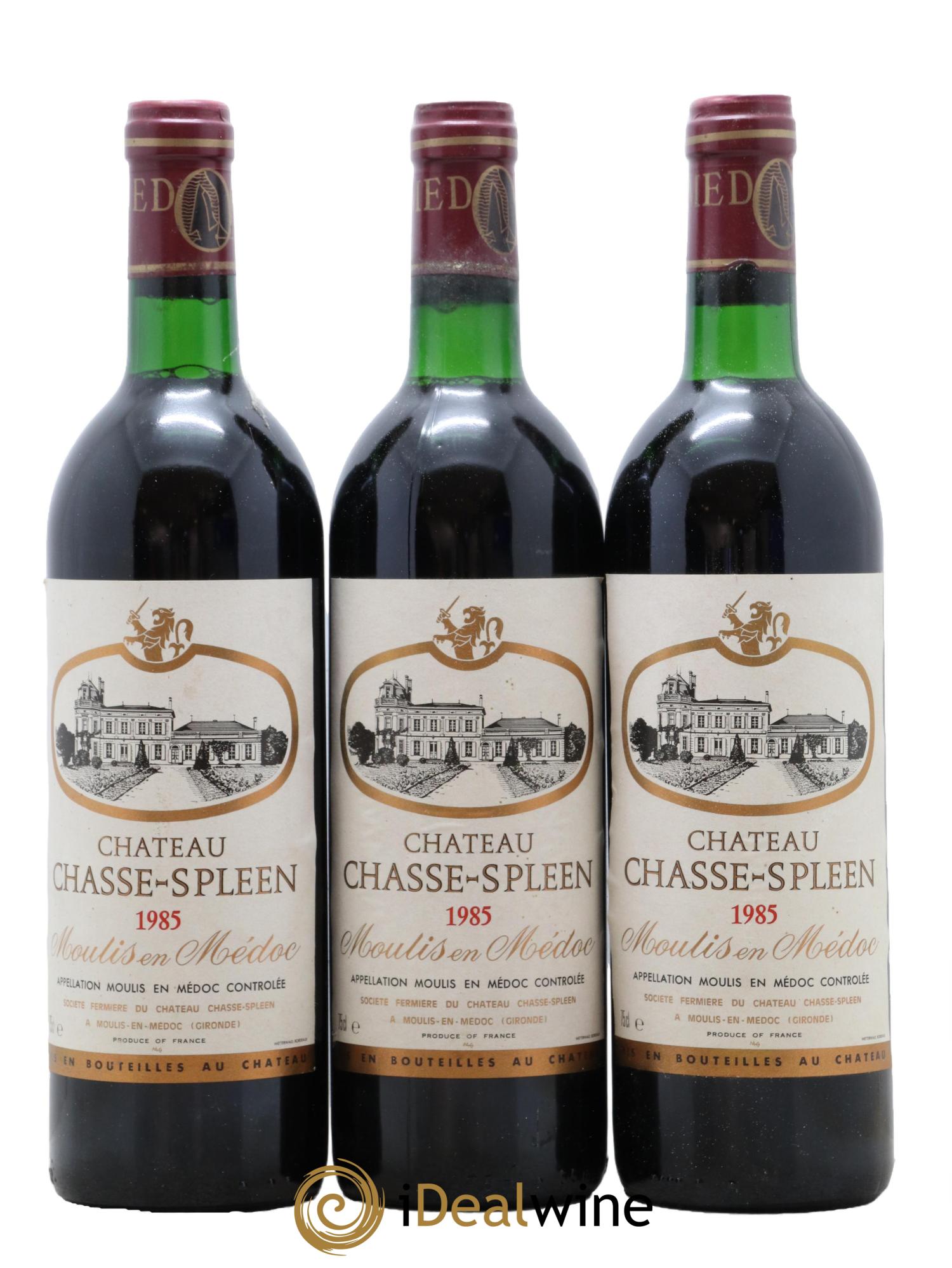 Château Chasse Spleen 1985 - Lot de 3 bouteilles - 0