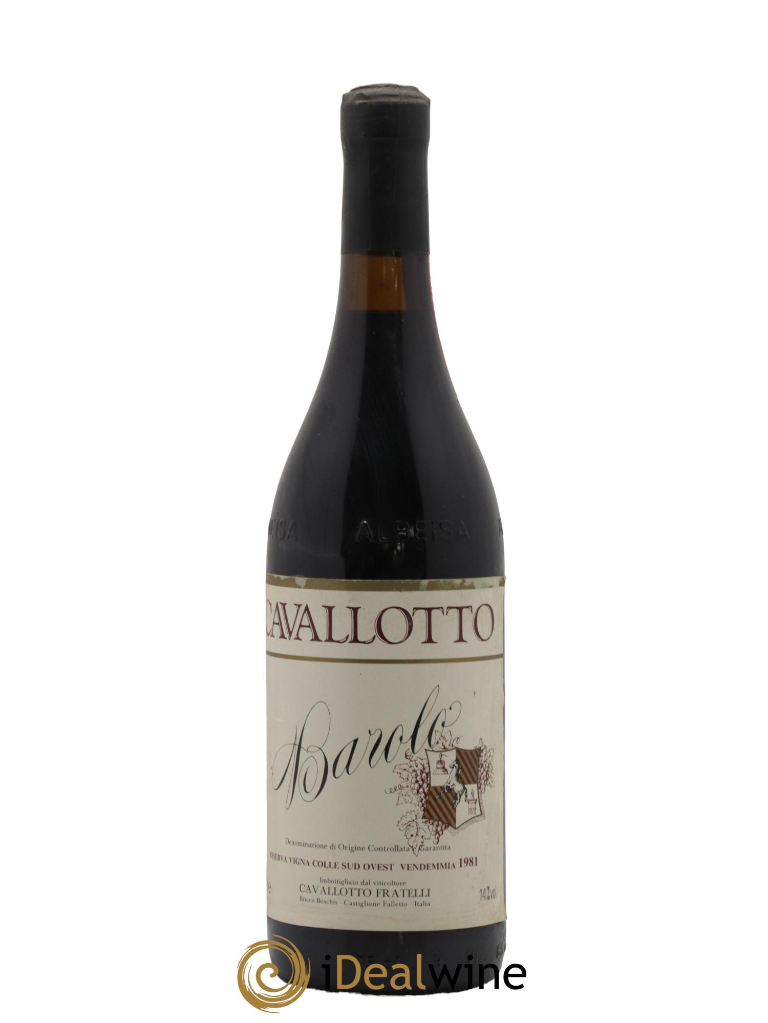 Barolo DOCG Riserva Vigna Colle Sud Ovest Cavallotto 1981 - Lot of 1 bottle - 0