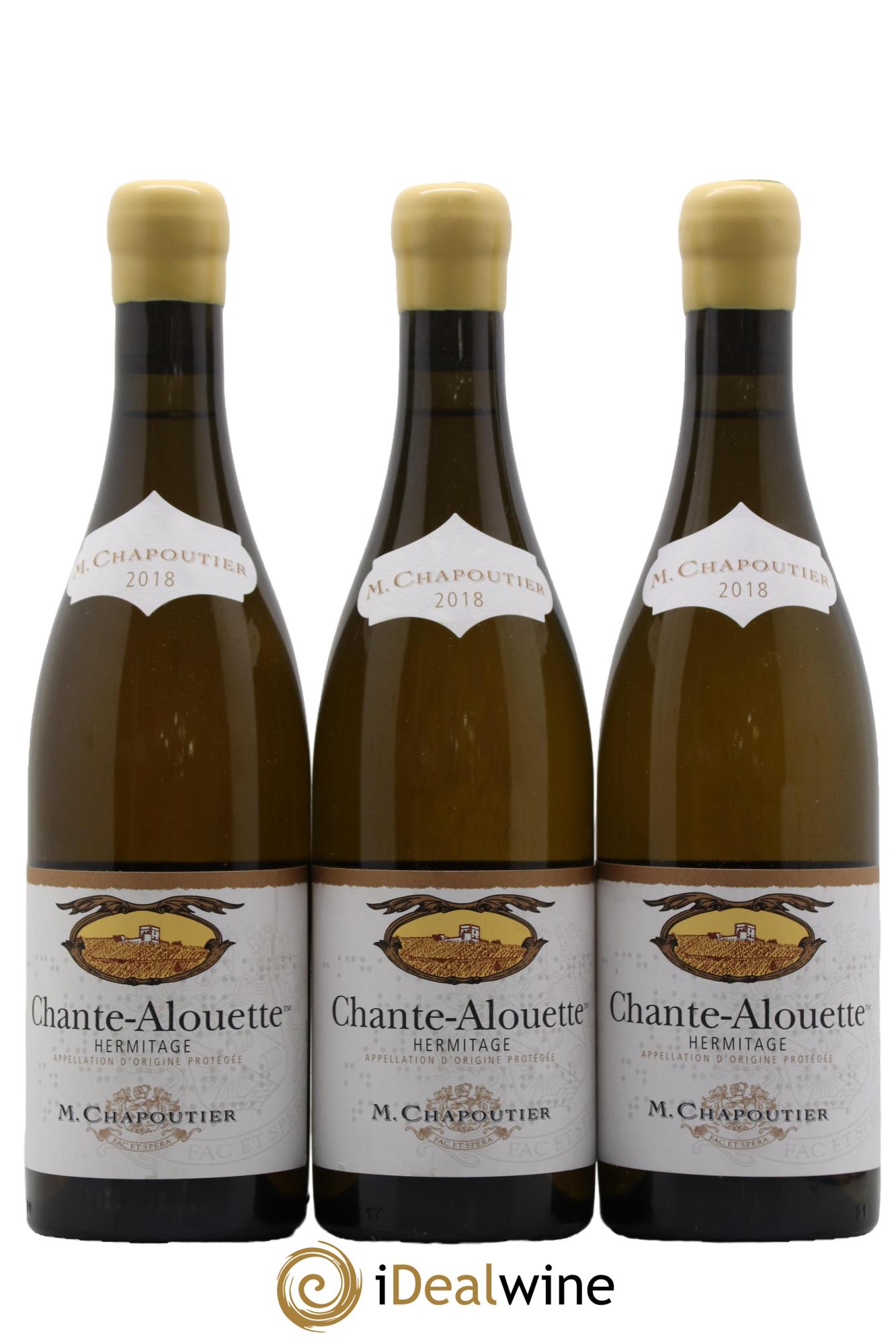 Hermitage Chante Alouette Chapoutier 2018 - Lot of 3 bottles - 0