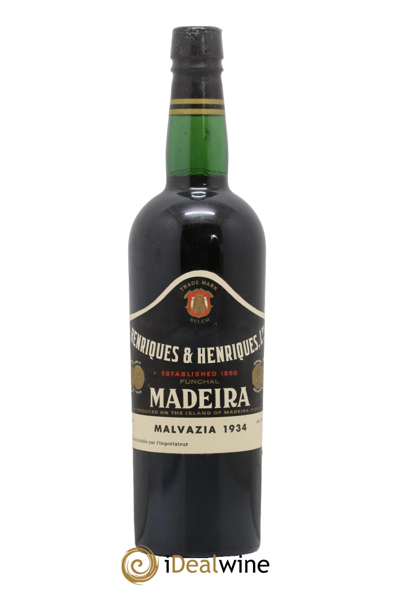 Madère Malvazia Henriques Abd Henriques 1934 - Lot de 1 bouteille - 0