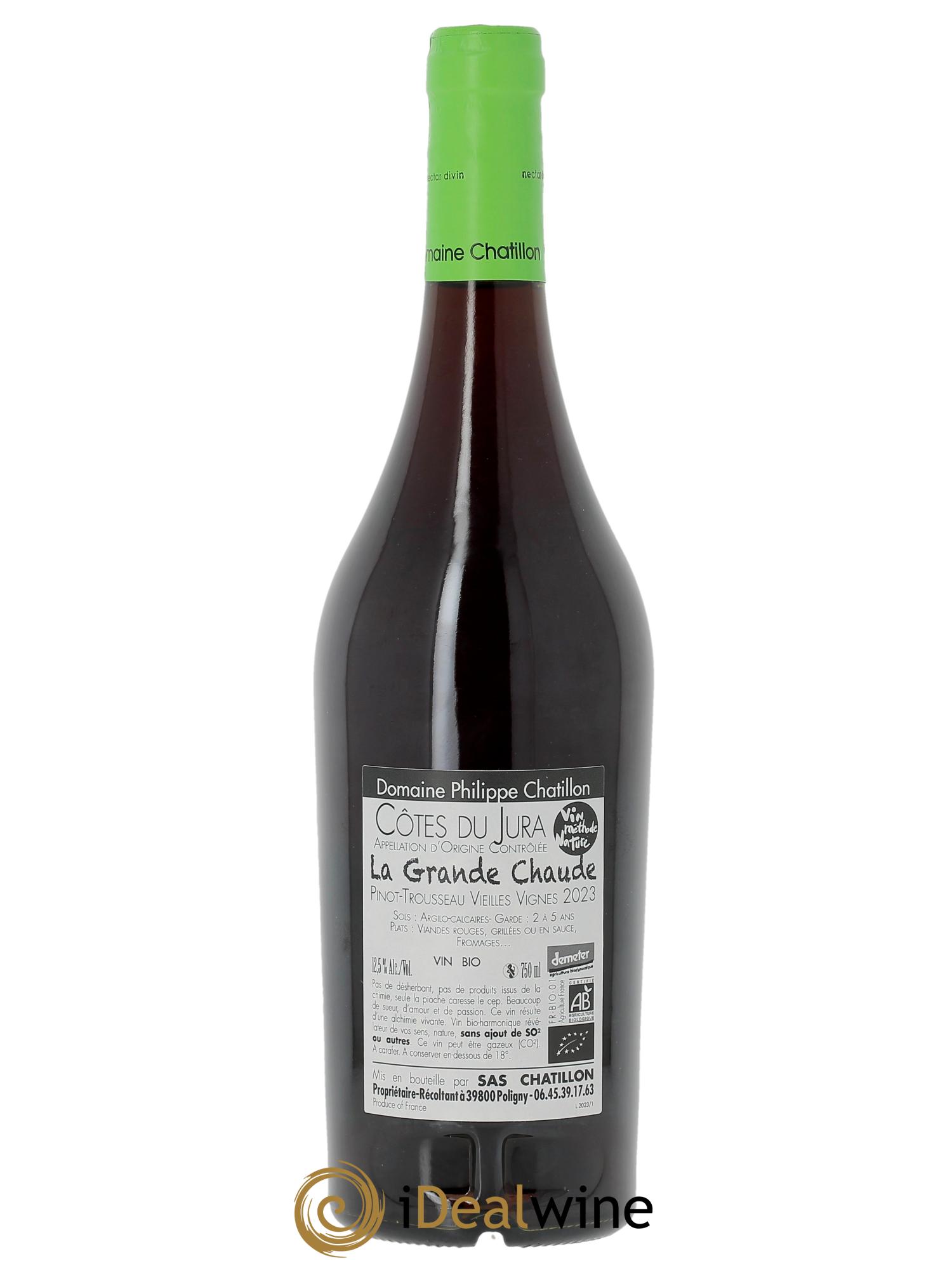 Côtes du Jura La Grande Chaude Philippe Chatillon  2023 - Lot de 1 bouteille - 1