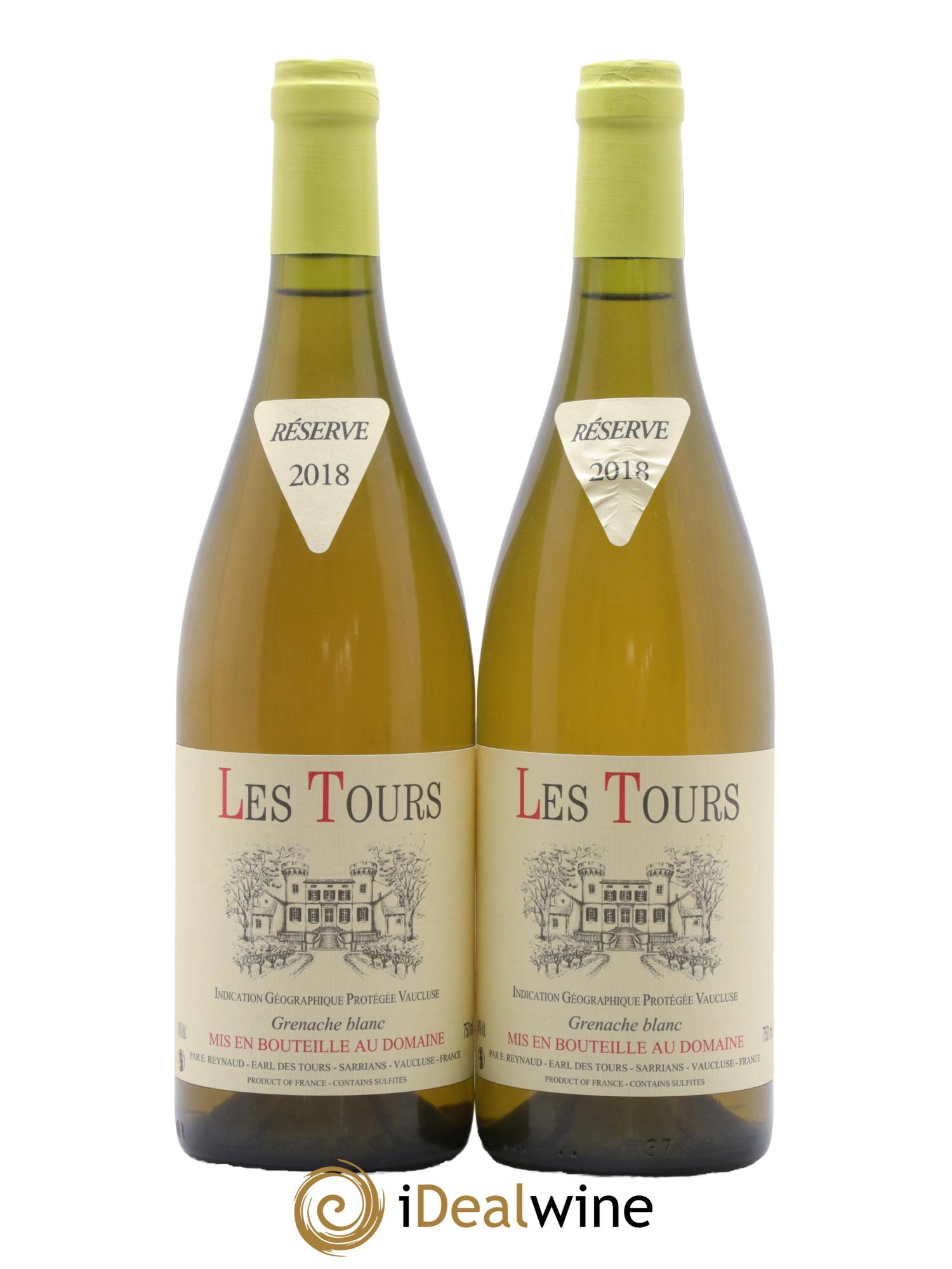 IGP Vaucluse (Vin de Pays de Vaucluse) Les Tours Grenache Blanc Emmanuel Reynaud 2018 - Lot of 2 bottles - 0