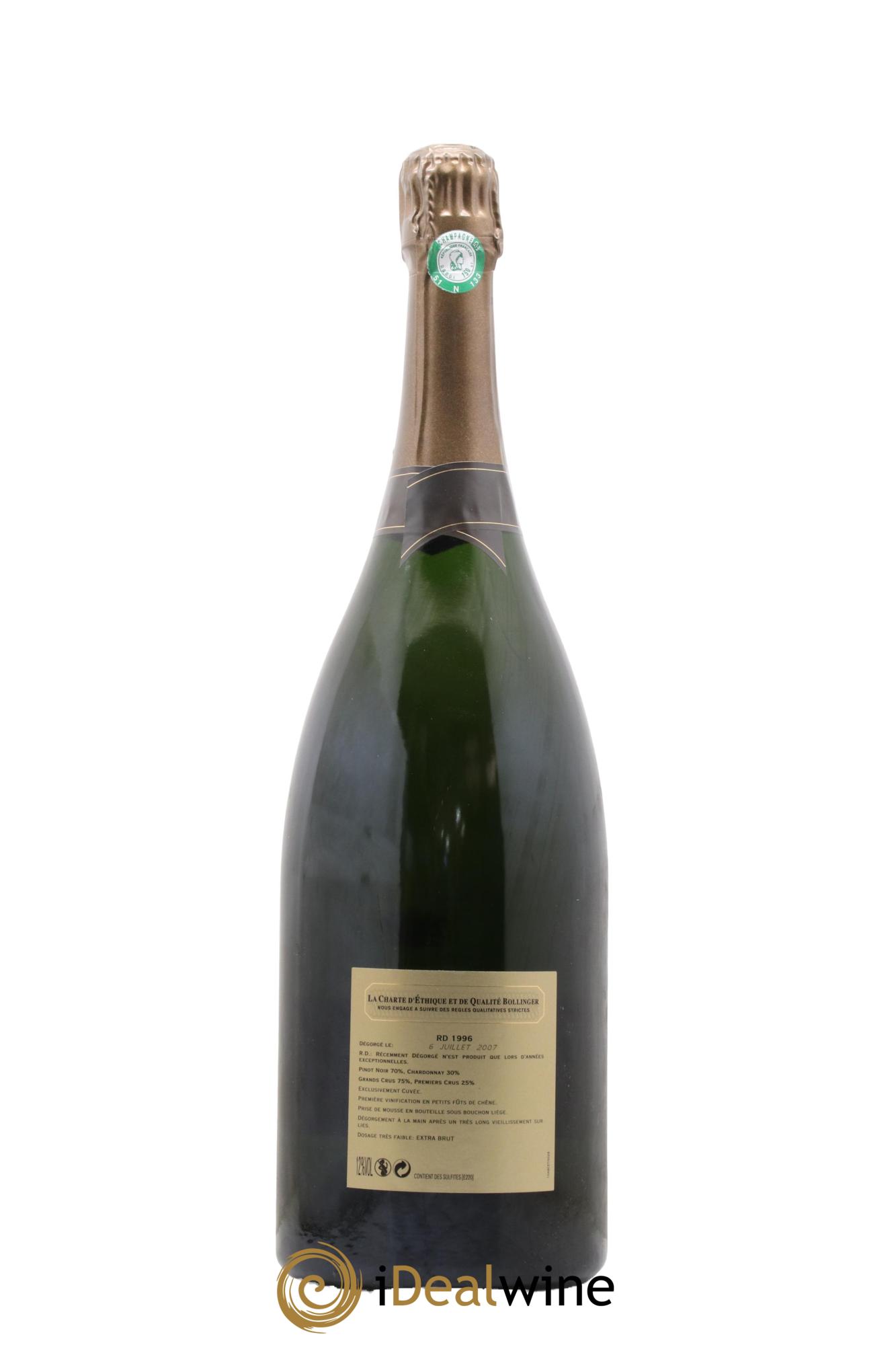 R.D. Extra Brut Bollinger 1996 - Lotto di 1 magnum - 1