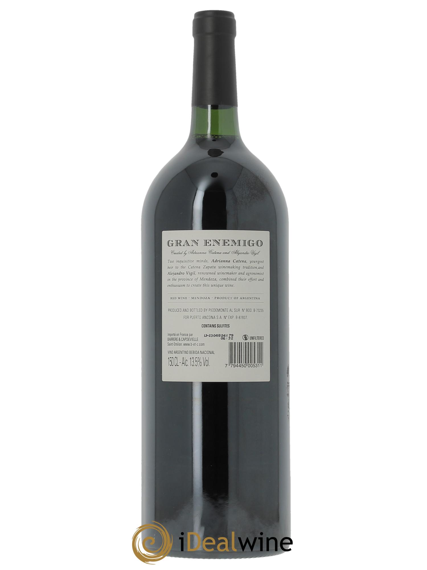 Mendoza Gran Enemigo El Enemigo (CBO a partir de 1 mg) 2020 - Lot de 1 magnum - 2