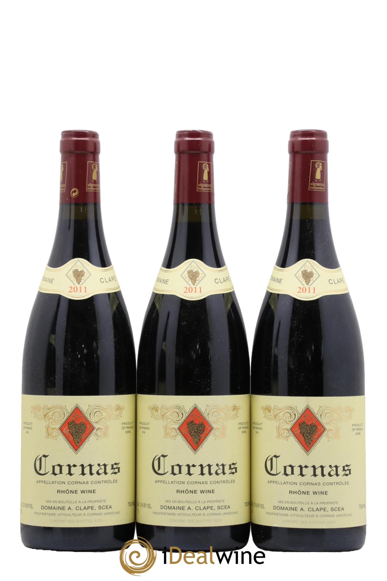 Cornas Auguste Clape 2011 - Lot of 3 bottles - 0