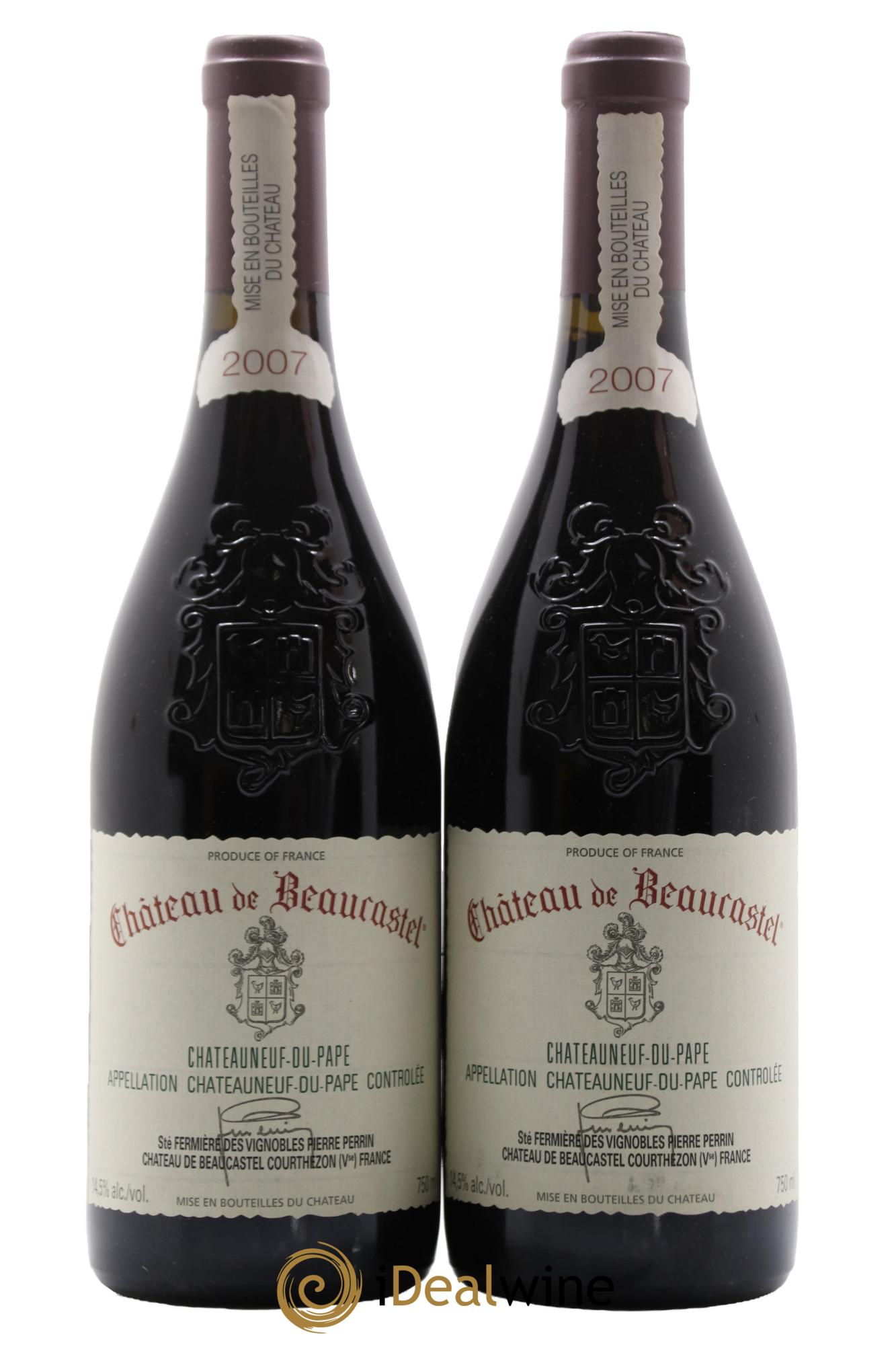 Châteauneuf-du-Pape Château de Beaucastel Famille Perrin 2007 - Lot de 2 bouteilles - 0