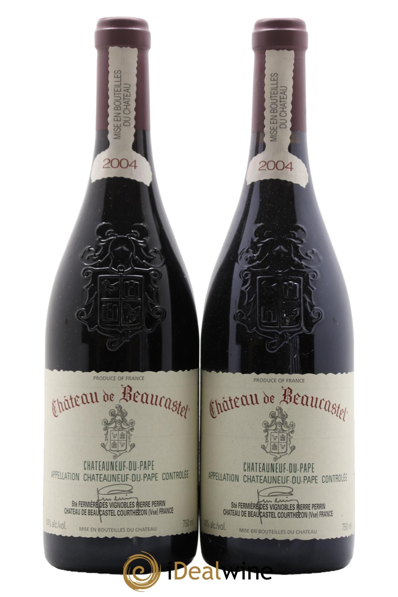 Châteauneuf-du-Pape Château de Beaucastel Famille Perrin 2004 - Lot de 2 bouteilles - 0