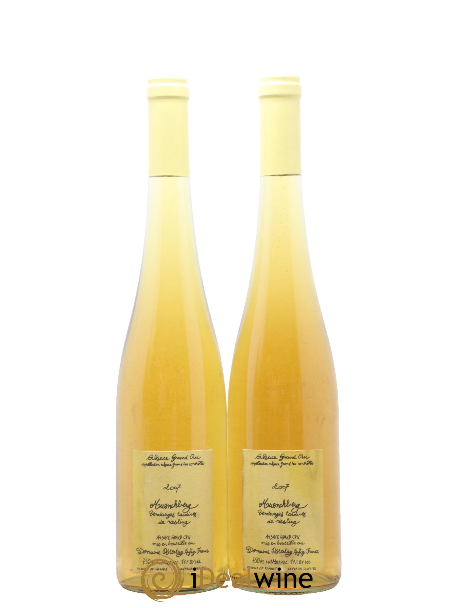 Alsace Riesling Grand Cru Muenchberg Vendanges Tardives Ostertag (Domaine) 2007 - Lotto di 2 bottiglie - 0