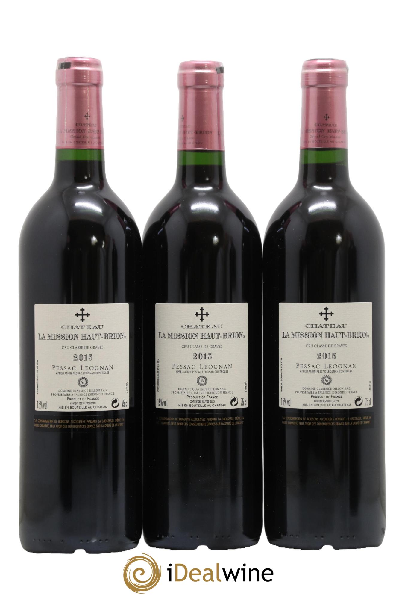 Château la Mission Haut-Brion Cru Classé de Graves 2015 - Posten von 6 Flaschen - 2